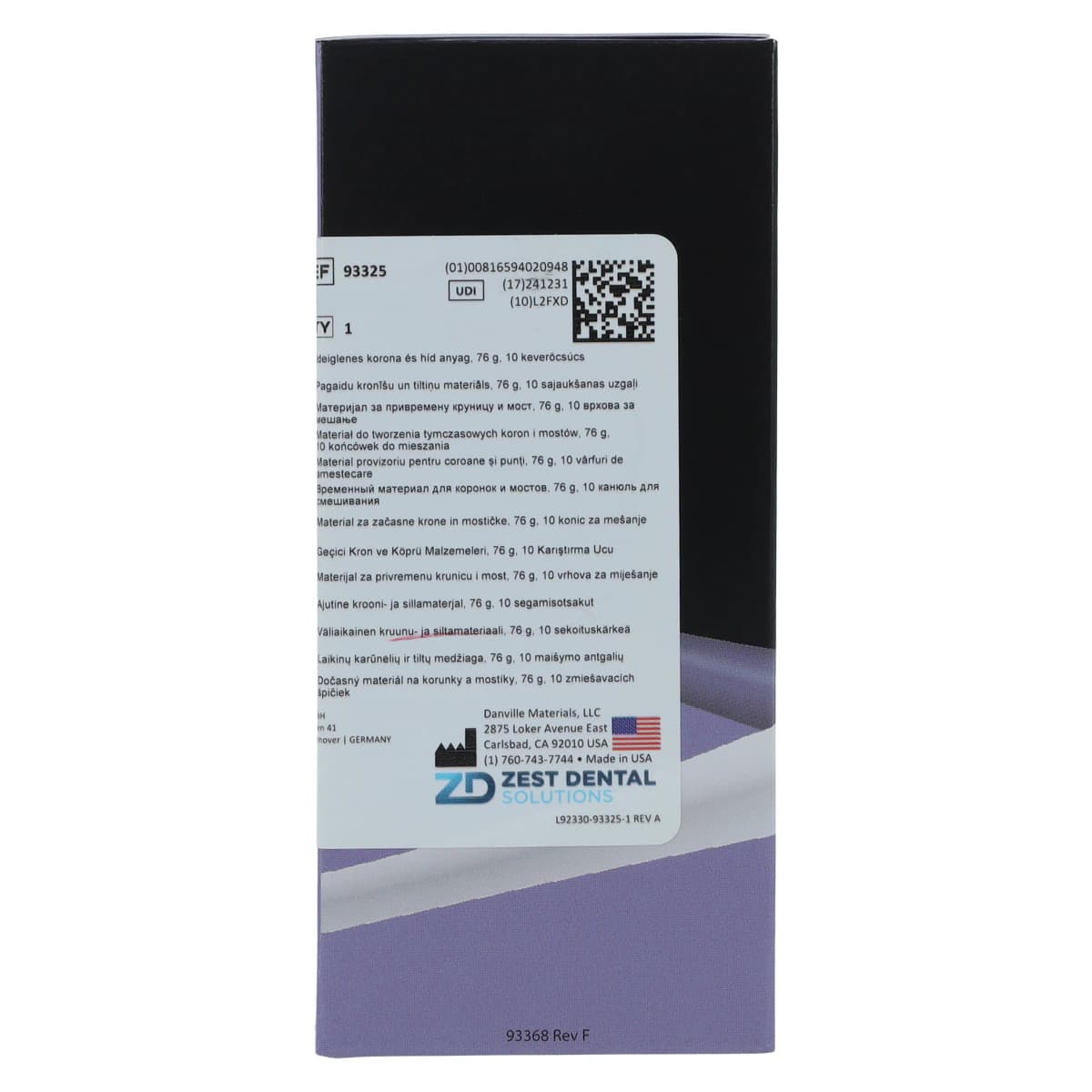 Turbo Temp 3 Temporary Crown & Bridge Material Refill, Bis-Acryl Composite, Shade A3.5, 76 g, 10:1 Cartridge, 1/Pk, 93325 thumbnail 7