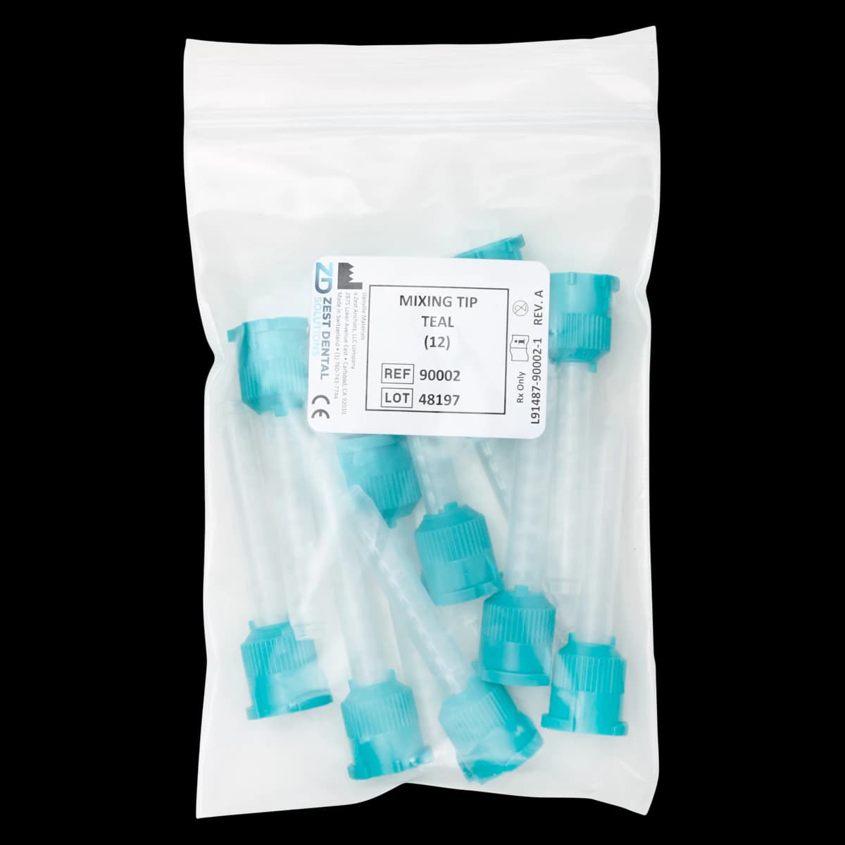 Danville Materials Waste Saver Mixing Tips, Teal, 12/Package - Waste Saver Mixing Tips - Image 1