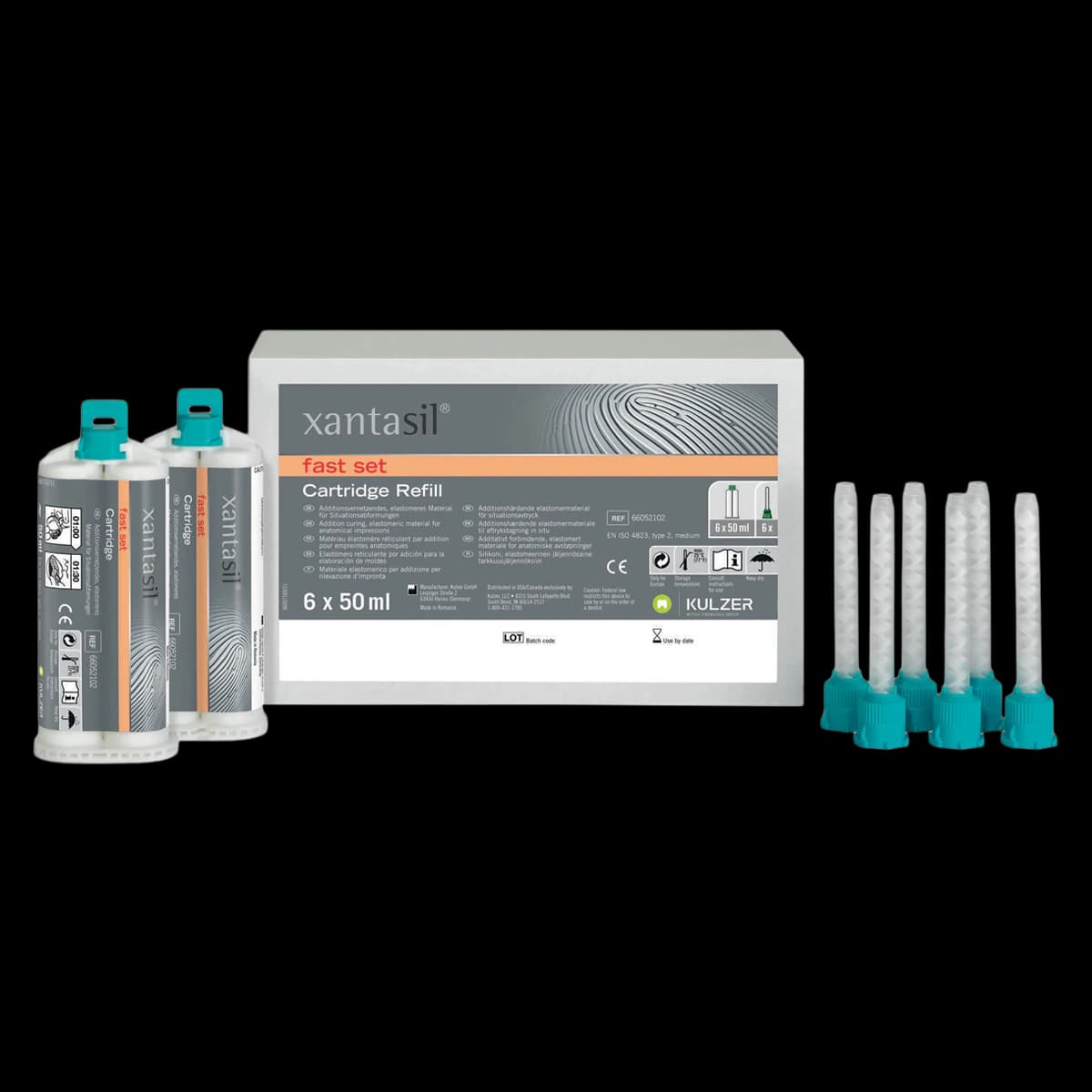 Kulzer Xantasil Alginate Substitute Impression Material, Fast Set, 50 mL Cartridge Refill, 6/Pk, 66052102 - Xantasil Alginate Substitute Cartridge Refill - Image 1
