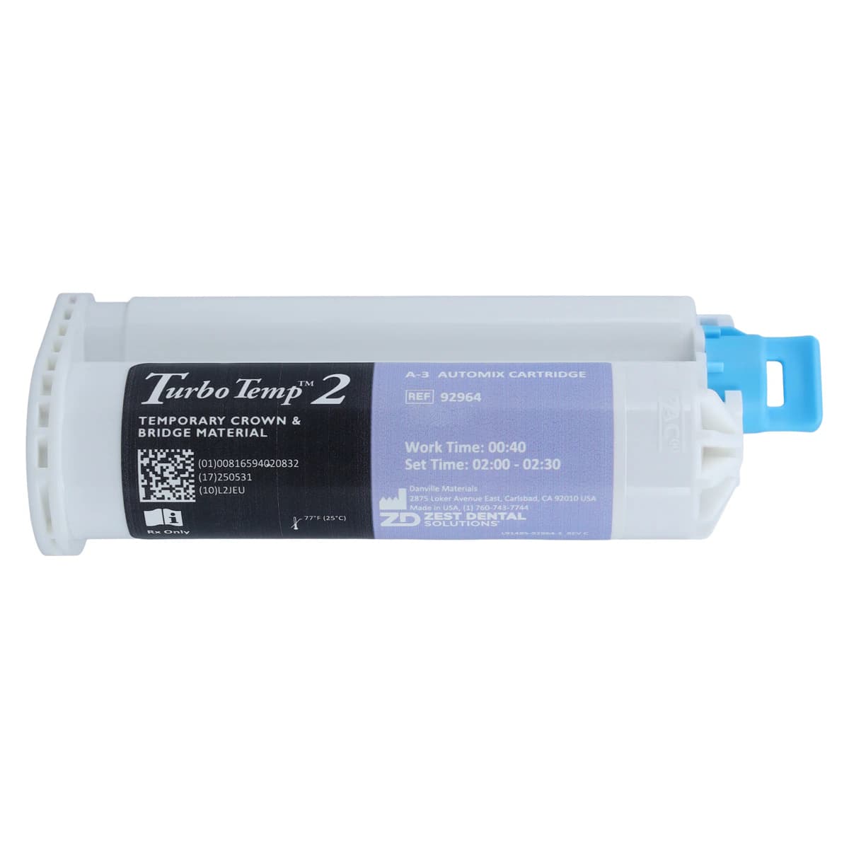 Turbo Temp 2 Provisional Crown & Bridge Material, Bis-Acrylic Self-Cure, Shade A3, 76 g Cartridge Refill with 10 Mixing Tips, 92964 thumbnail 2