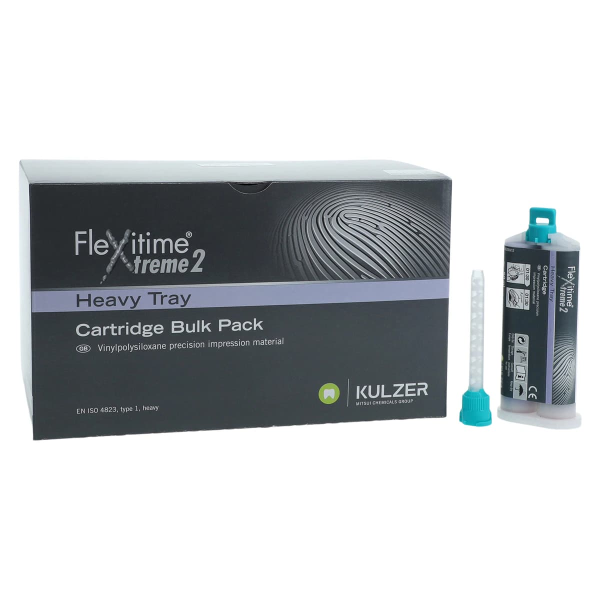 Flexitime Xtreme 2 VPS Impression Material, Heavy Tray, 50 ml Cartridges, Wild Berry, Bulk Pack of 12 with 36 Mixing Tips, 66044884 - Flexitime Xtreme 2 Econo Pack, Heavy Tray, 50 ml, 12/Pk, 66044884 - Image 1