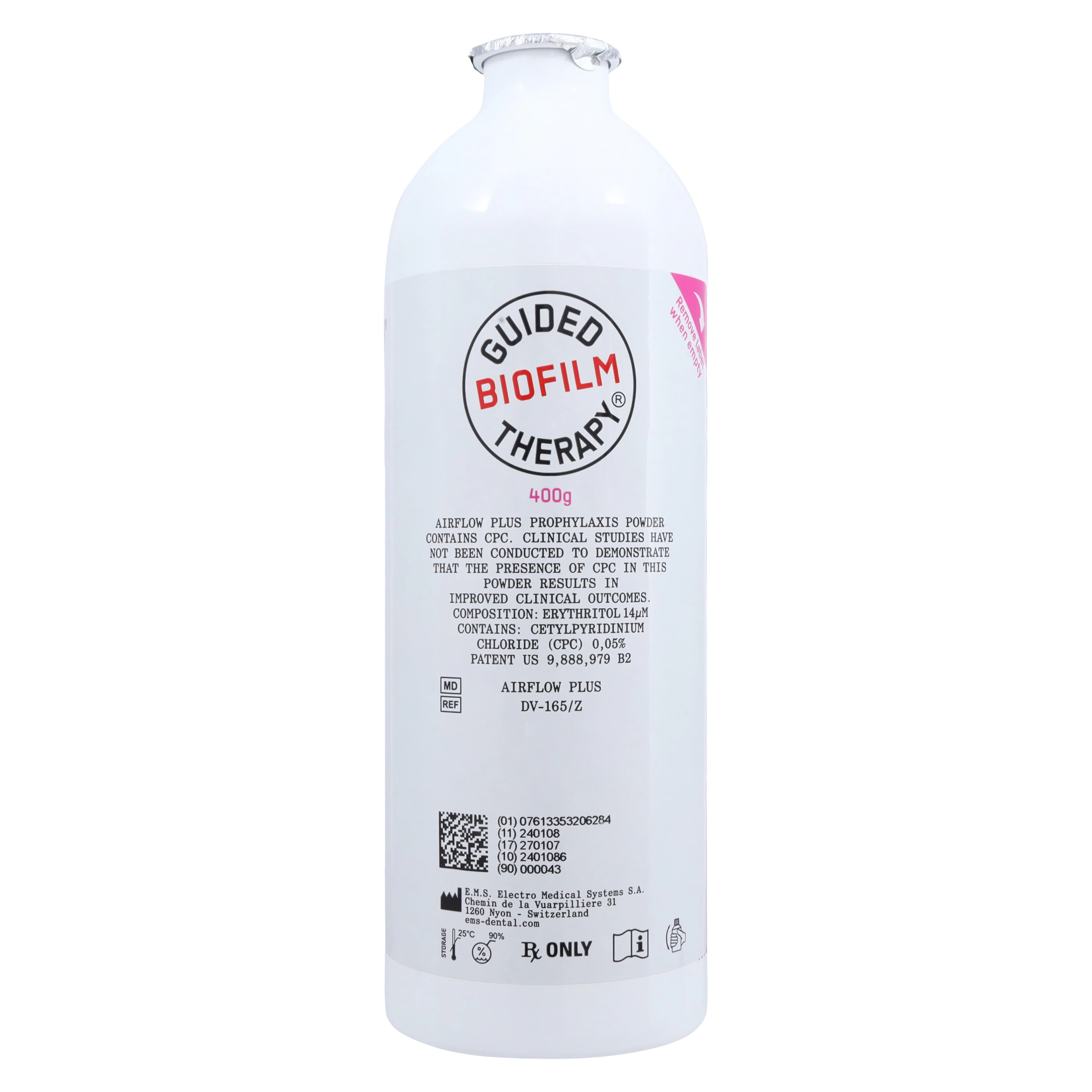 EMS AIRFLOW Plus Prophylaxis Powder, Erythritol with CHX, 400g Bottle, DV-165/Z thumbnail 4