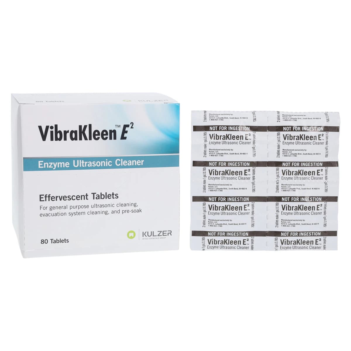 VibraKleen E2 Enzymatic Ultrasonic Cleaning Tablets, Mint Scent, 80/Bx, 50037101 thumbnail 2