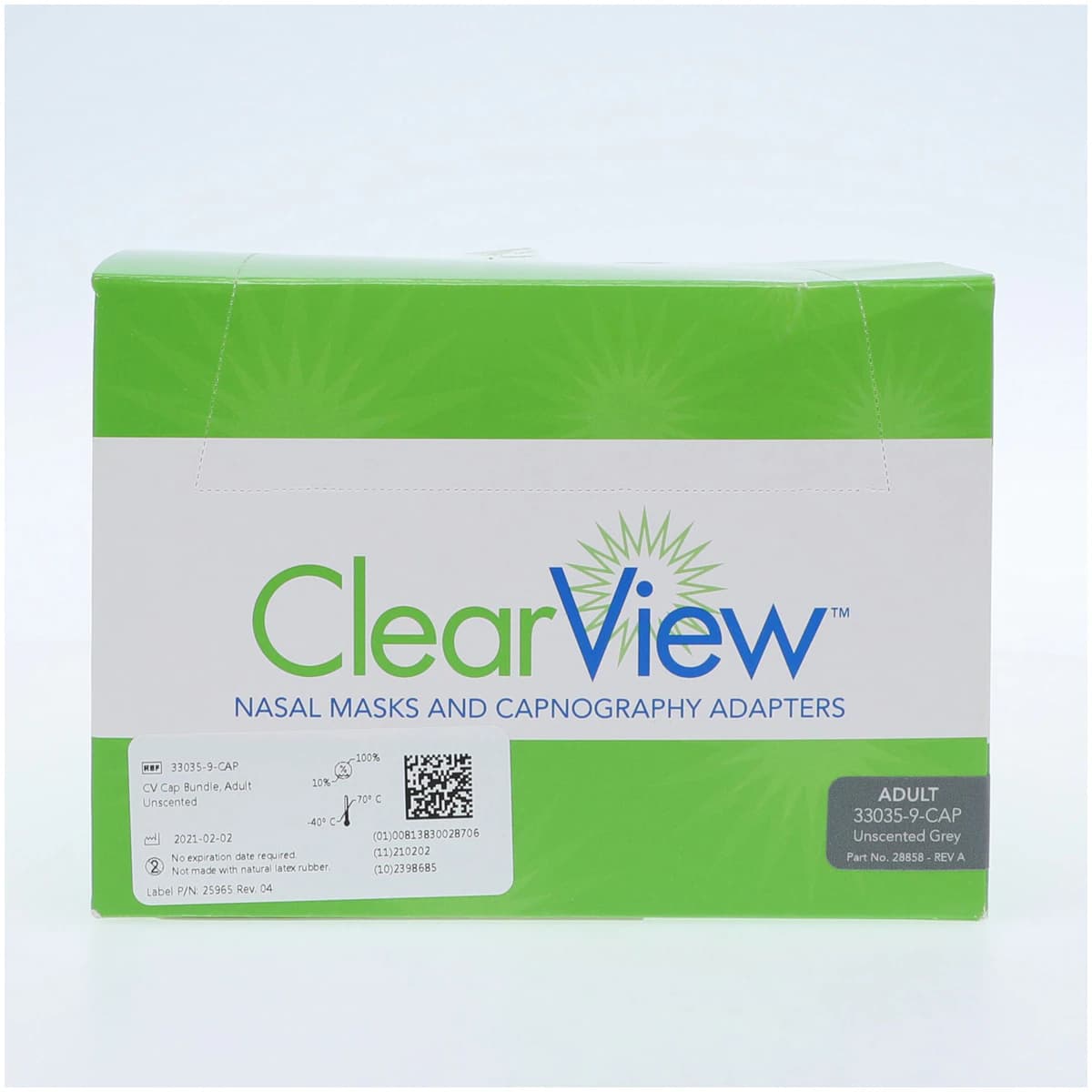 ClearView™ Nasal Mask and Capnography Bundle, Adult, Unscented, Grey, 12/Box, 33035-9-CAP thumbnail 5