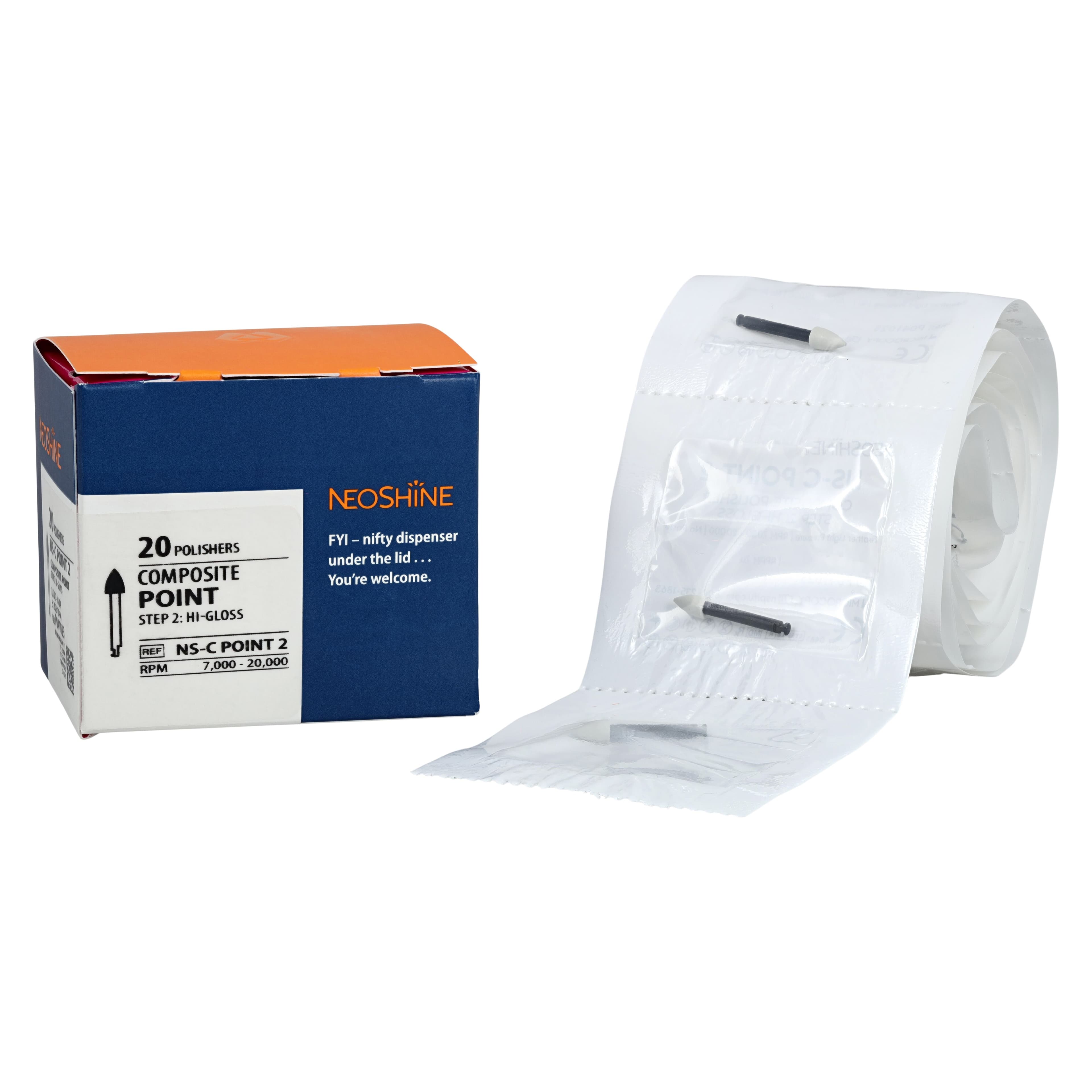 Microcopy NeoShine Composite Polisher Point Step 2, High Gloss, 20/Pack, NS-C POINT 2 thumbnail 2