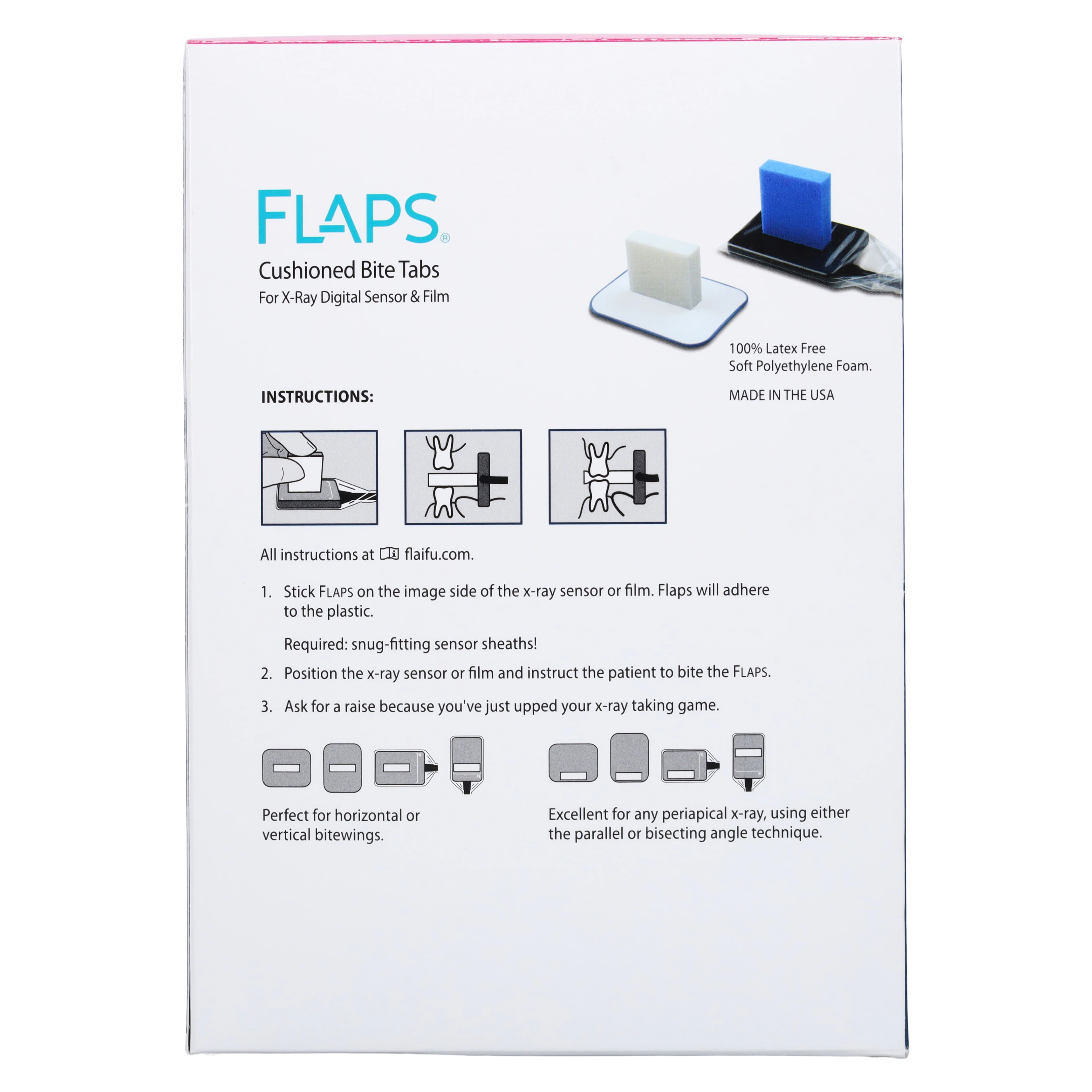 Microcopy FLAPS Original Cushioned Bite Tabs, White, 500/Box, FLF thumbnail 4