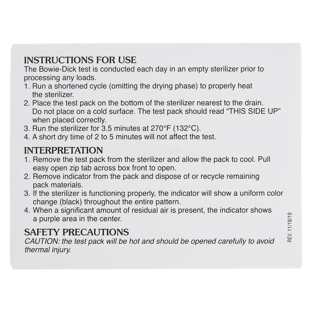 Bowie Dick Biological Indicator Steam Test Pack, 20/Package thumbnail 2