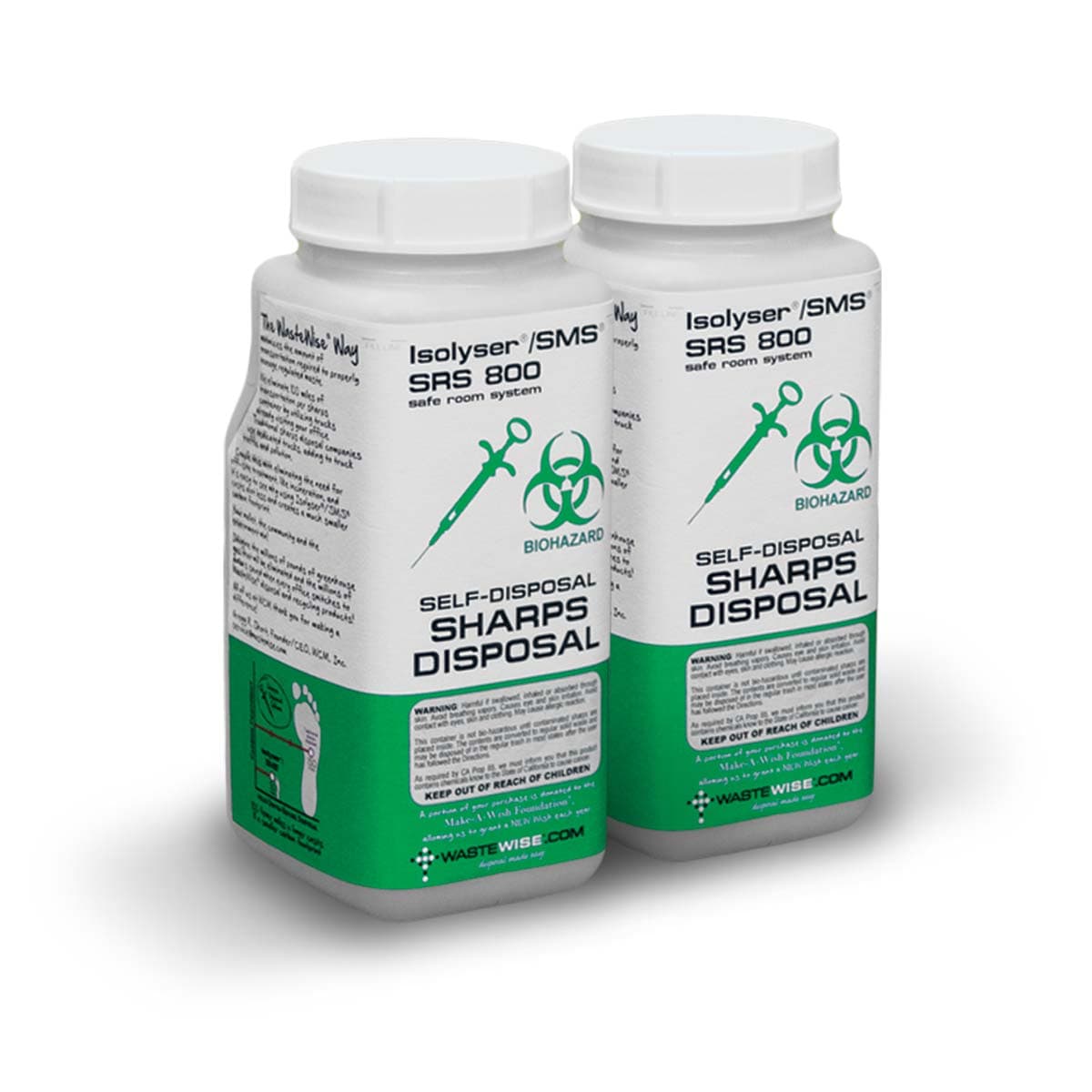 Isolyser/SMS SRS800 Sharps Self-Disposal System Twin Pack, 0.8 Liter (0.23 Gallon) Each, 2 per Box, SRS800 thumbnail 2