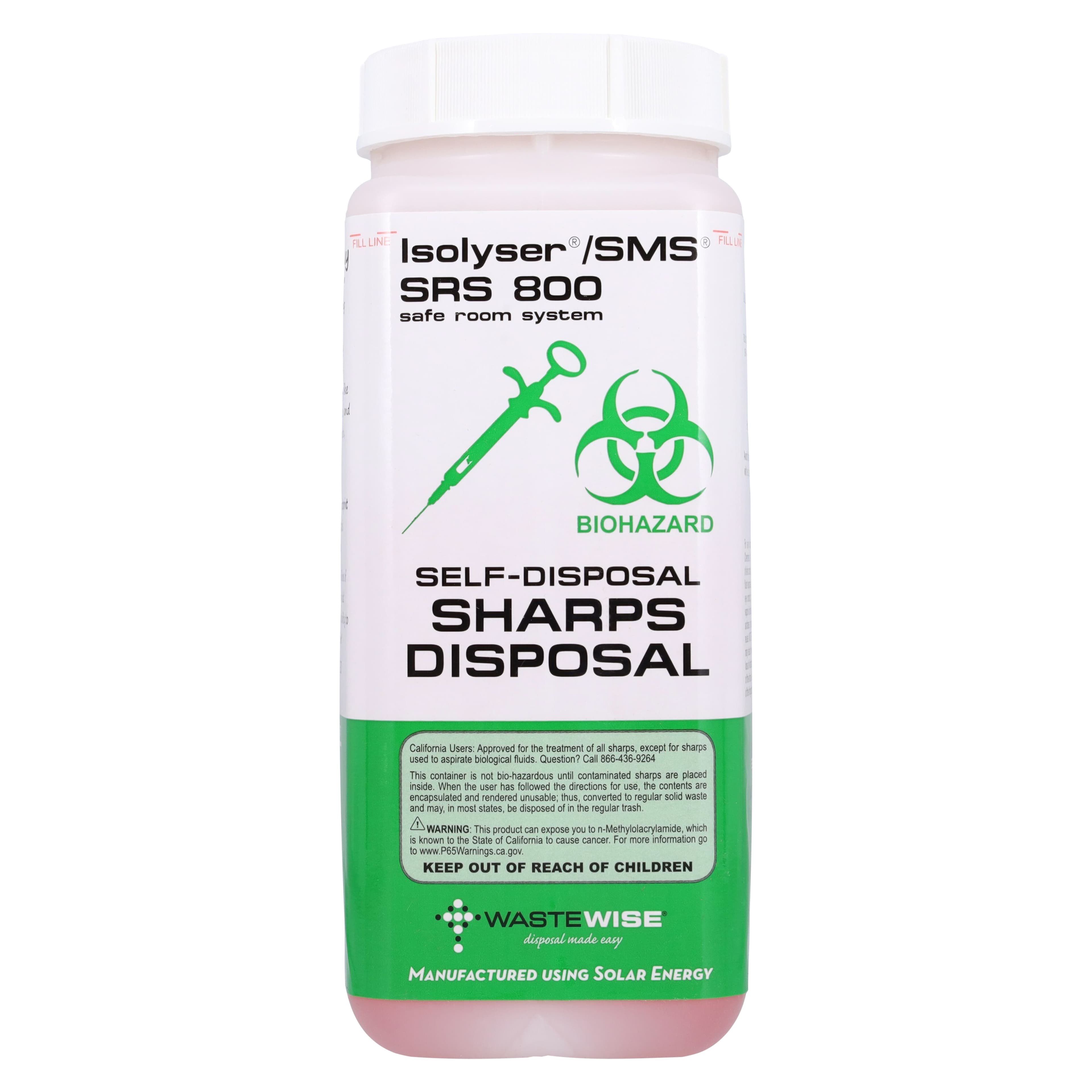 Isolyser/SMS SRS800 Sharps Self-Disposal System Twin Pack, 0.8 Liter (0.23 Gallon) Each, 2 per Box, SRS800 thumbnail 3