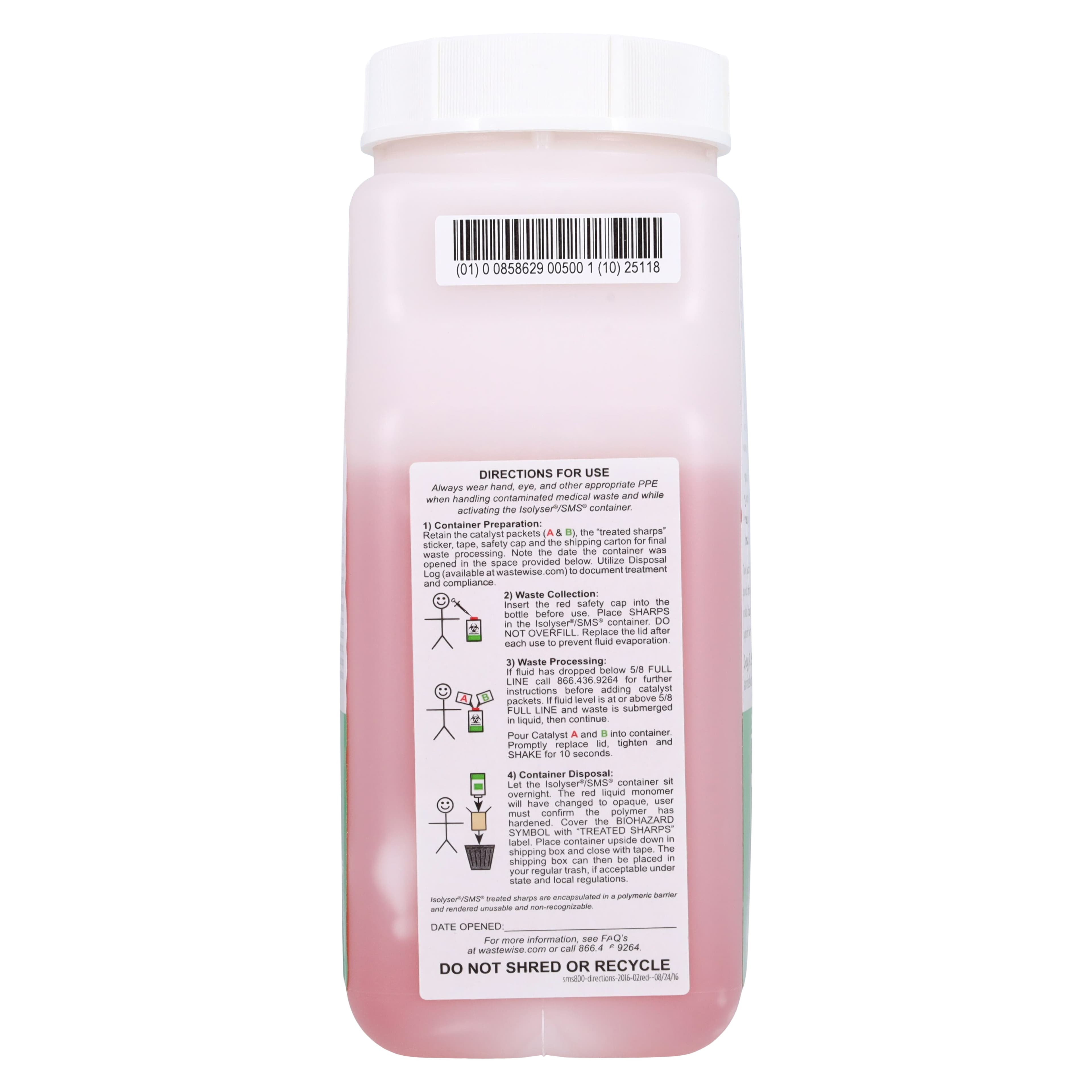 Isolyser/SMS SRS800 Sharps Self-Disposal System Twin Pack, 0.8 Liter (0.23 Gallon) Each, 2 per Box, SRS800 thumbnail 5
