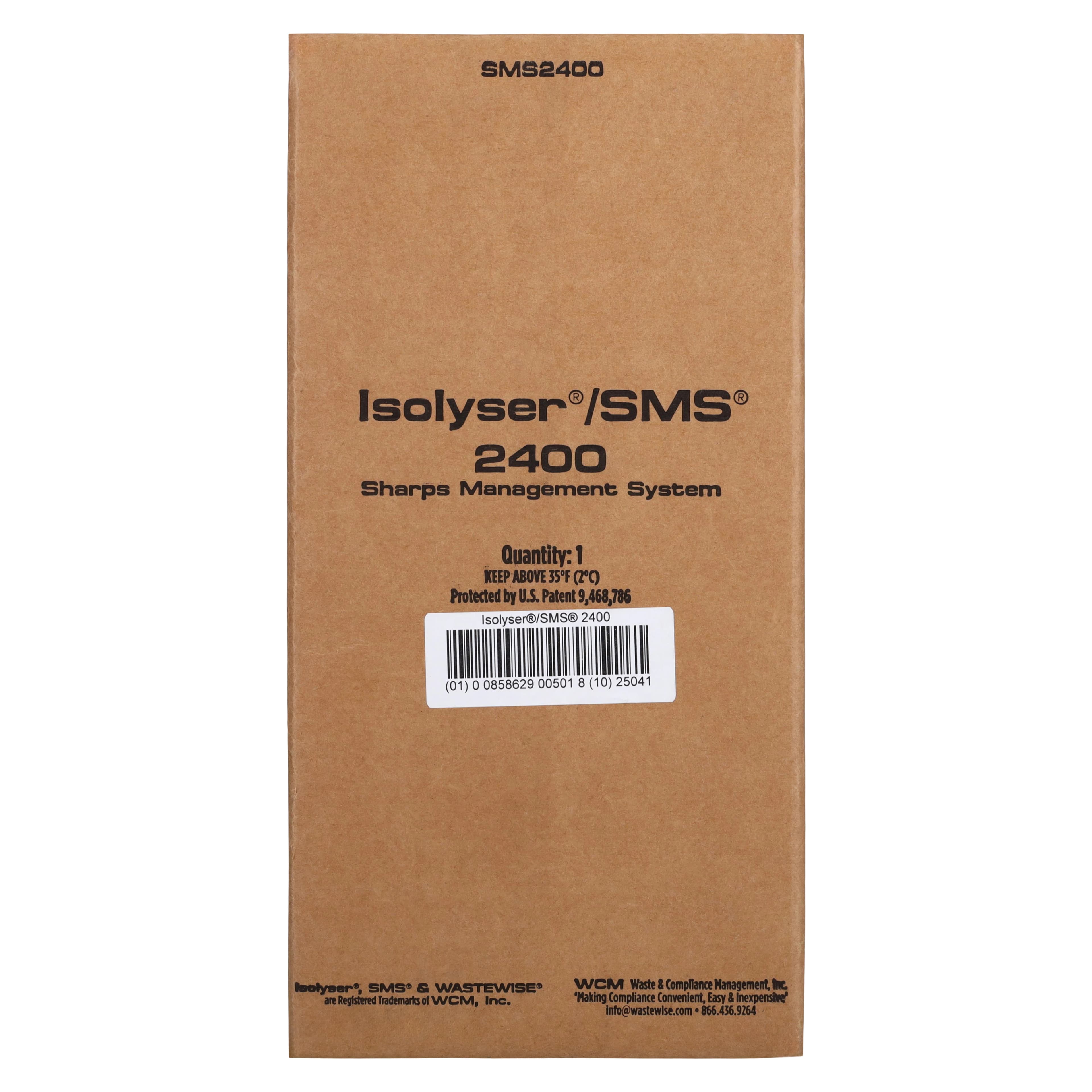 Isolyser SMS 2400 Sharps Self-Disposal System, 3 Liter (0.8 Gallon), White, SMS2400 thumbnail 7