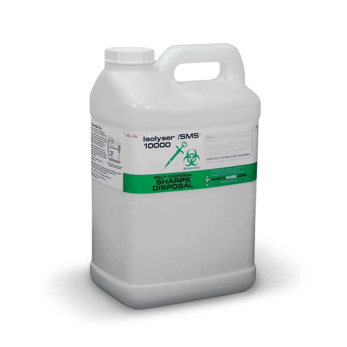 Isolyser SMS Sharps Self-Disposal Container, 10 Liter (2.7 Gallon), White, SMS10000 - Isolyser SMS 10000 Sharps Self-Disposal Container 10 Liter, SMS10000 - Image 1