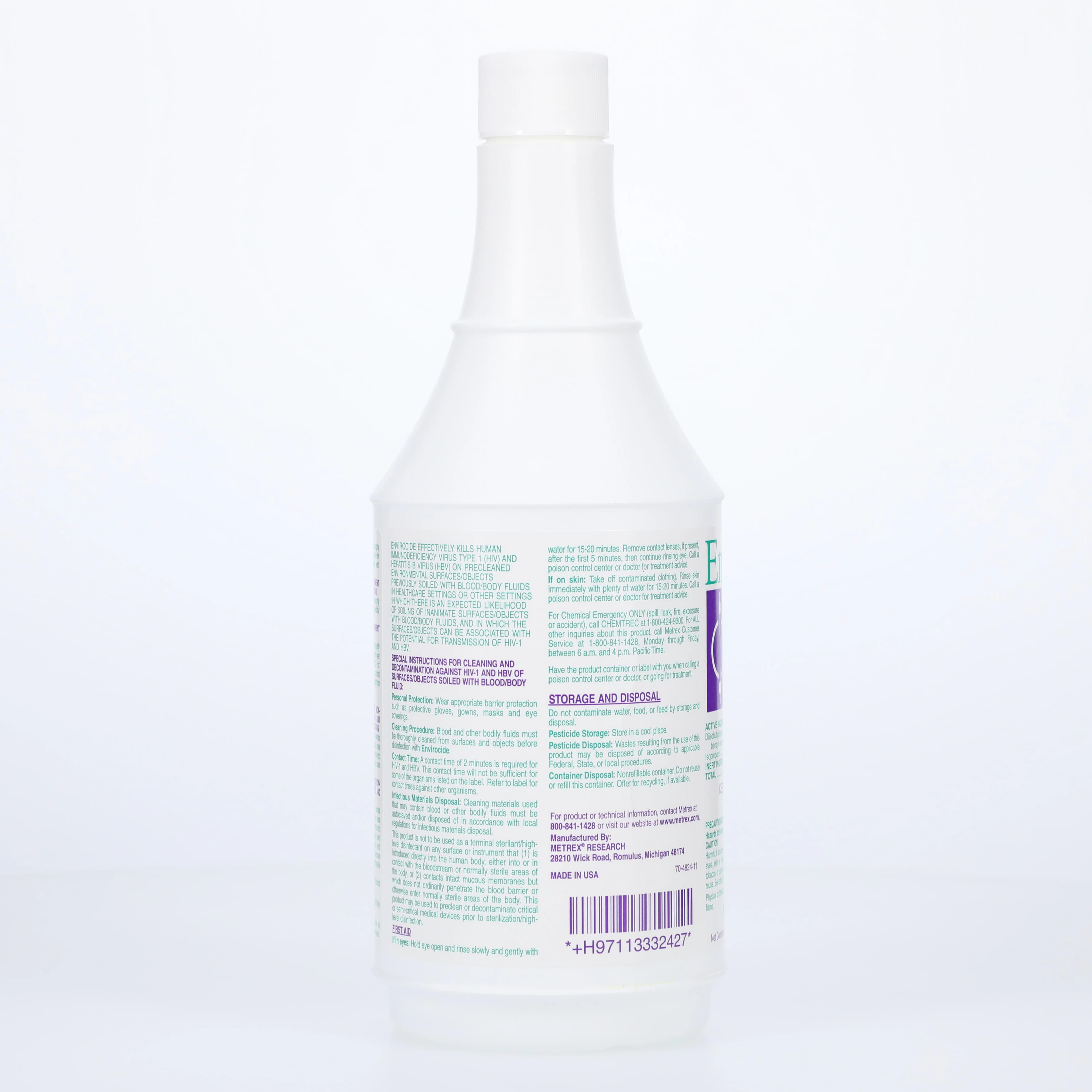 Metrex Envirocide Surface Disinfectant, Ready-to-Use Spray, 24 oz Bottle with Sprayer thumbnail 3