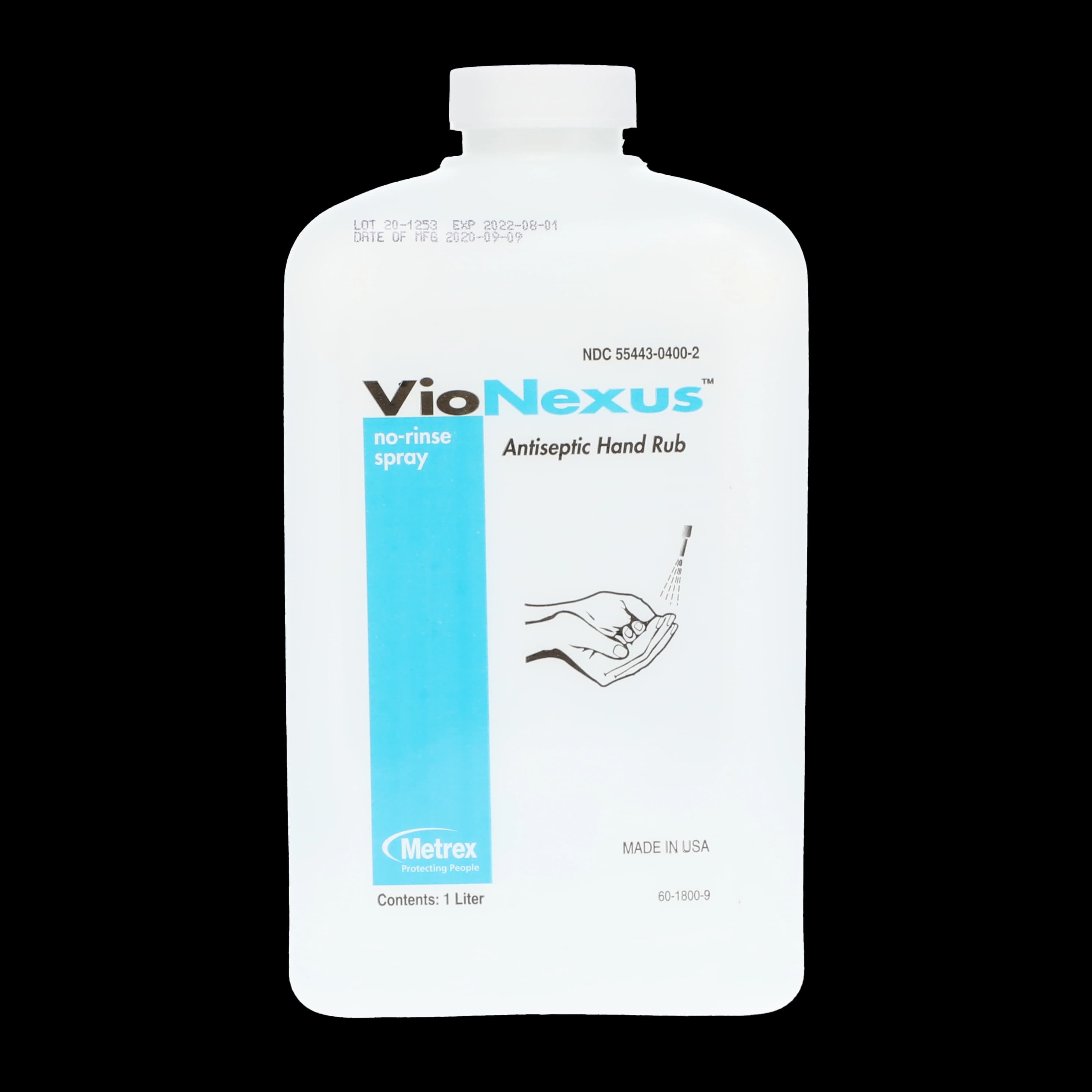 VioNexus No-Rinse Spray Antiseptic Handwash, 1 Liter, Unscented, 2/Pk, 10-1800 - VioNexus No-Rinse Spray, 1 liter, 2/Pk - Image 1