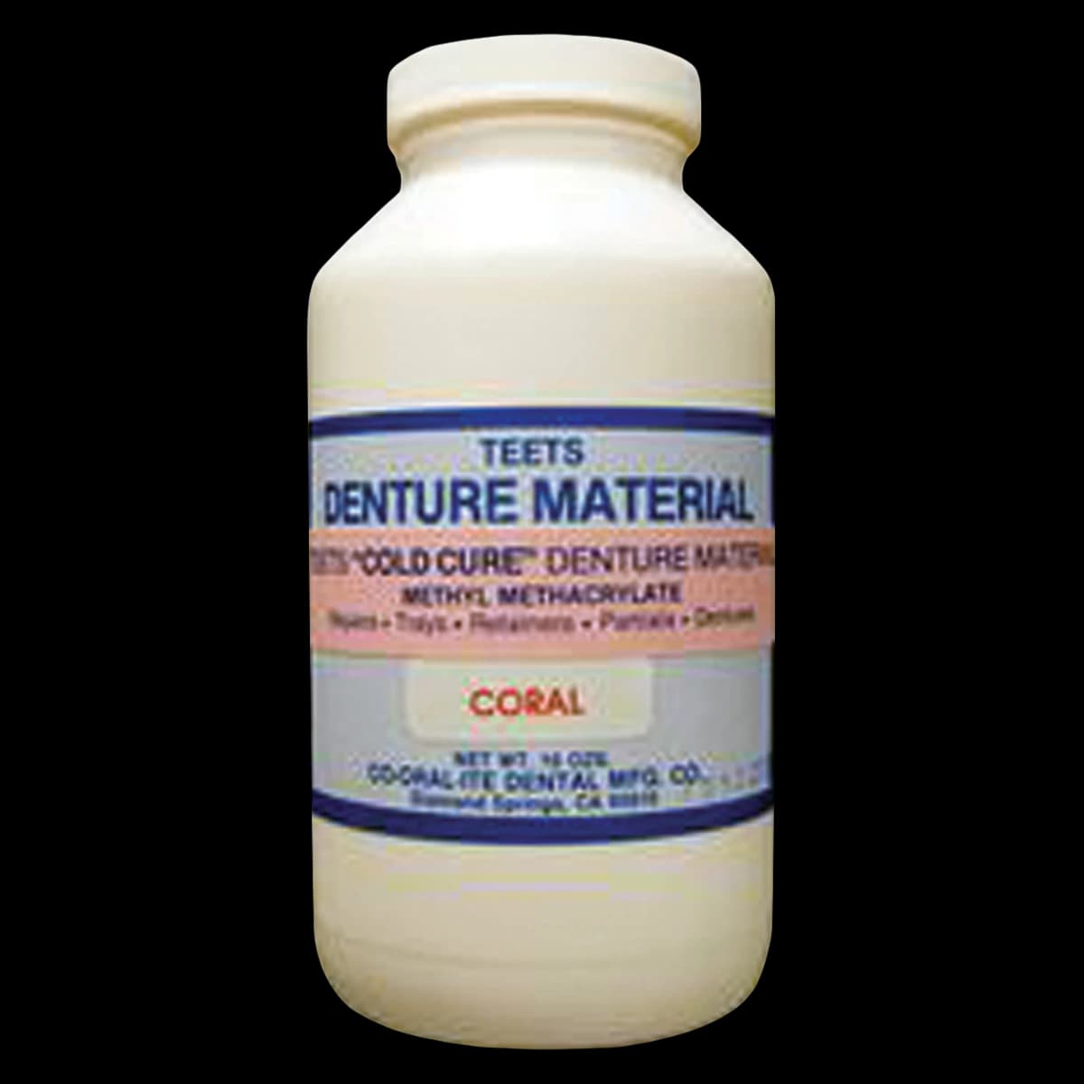 Teets Cold Cure Denture Material Powder, Coral, 1 lb, 01KT8PD4ZSR47ES26BAT9EXD4B - Teets Denture Material – Cold Cure, Powder and Liquid - Powder, Coral, 1 lb - Image 1