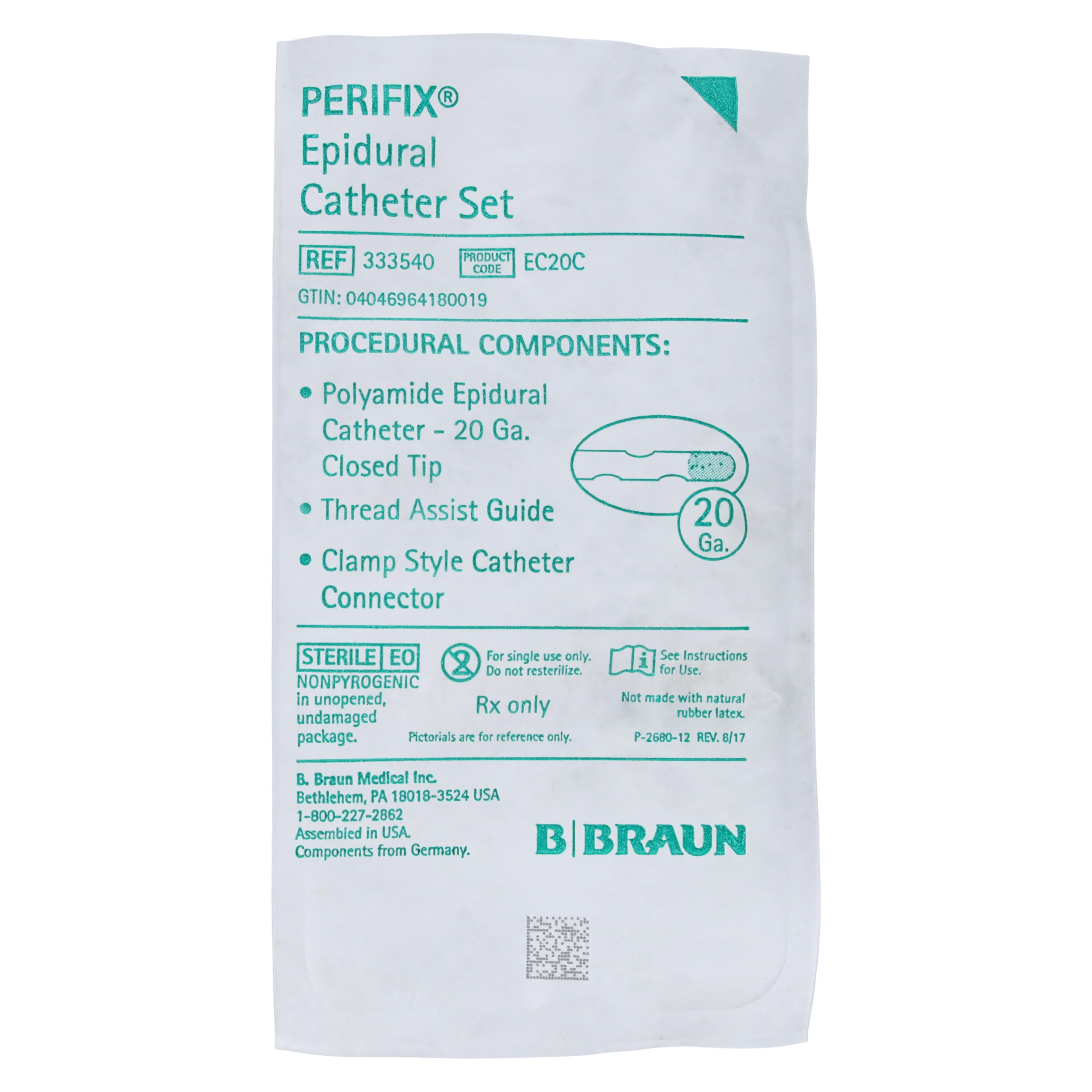 B. Braun Perifix Epidural Catheter, 20 Gauge, 40 inch - Epidural Cath Perifix 20g - Image 1
