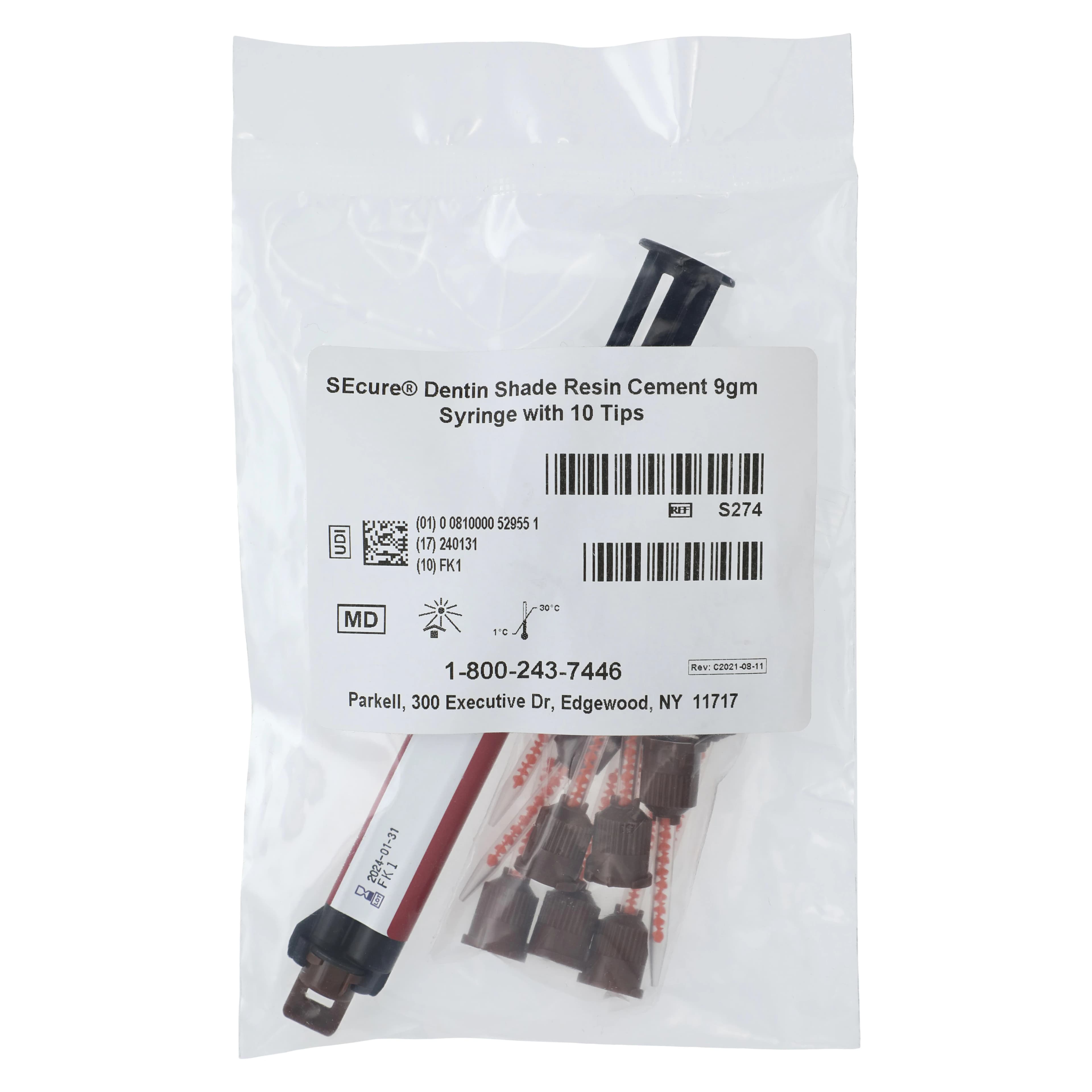 Parkell SEcure Dual-Cure Resin Cement, Dentin Shade, Syringe Refill, 9 g, 1/Pk, S274 thumbnail 3