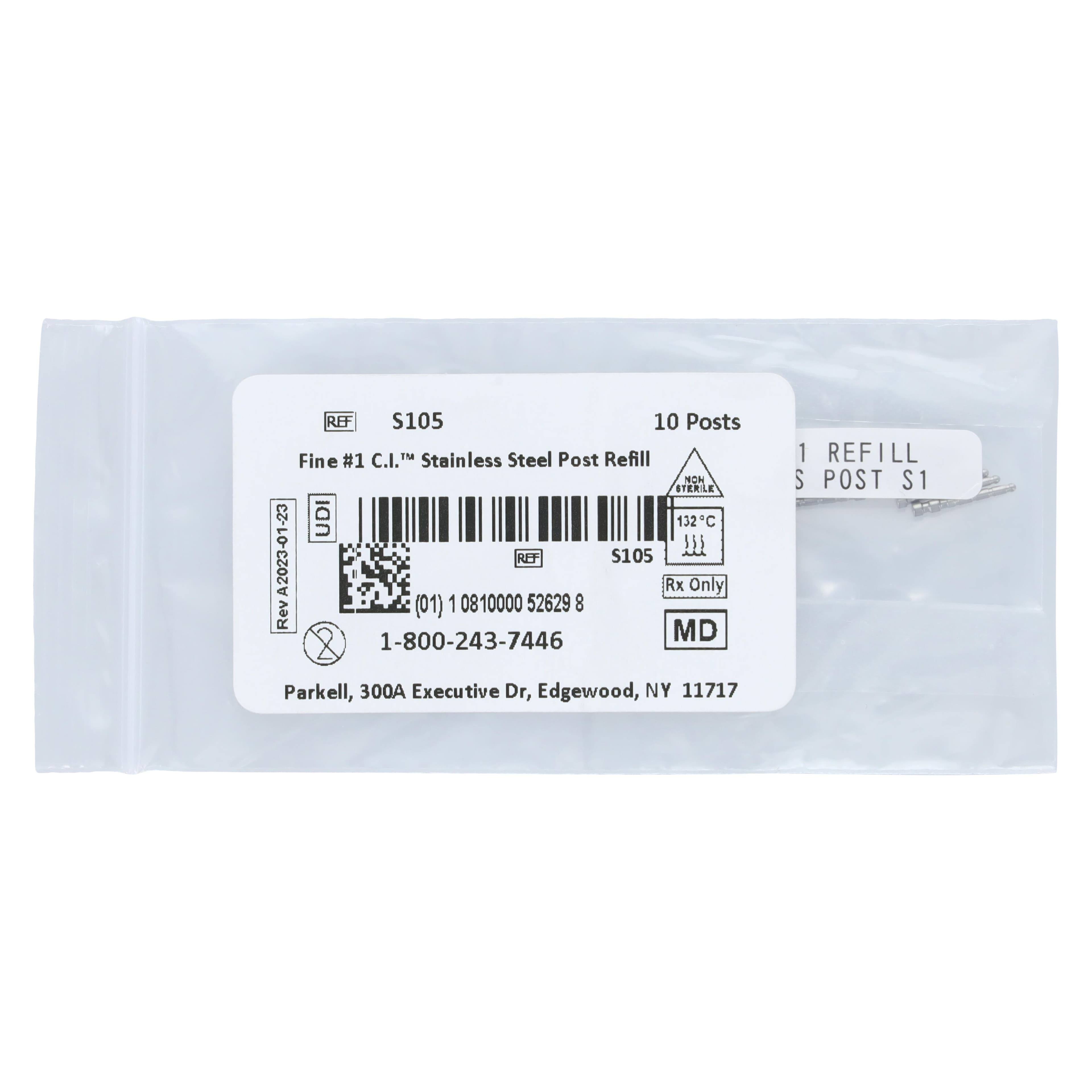 Parkell C-I Stainless Steel Post Refill, #1 Fine, Round Head, 10/Pkg, S105 thumbnail 3