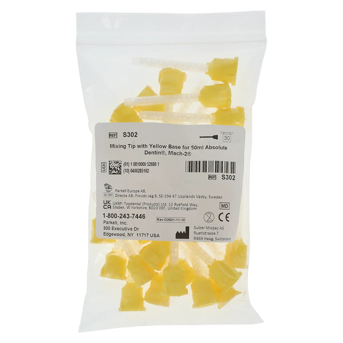 Parkell Absolute Dentin Mixing Tips, Yellow, 50 mL, 30/Box, S302 - Absolute Dentin Mixing Tips Wash 30/Pk - Image 1