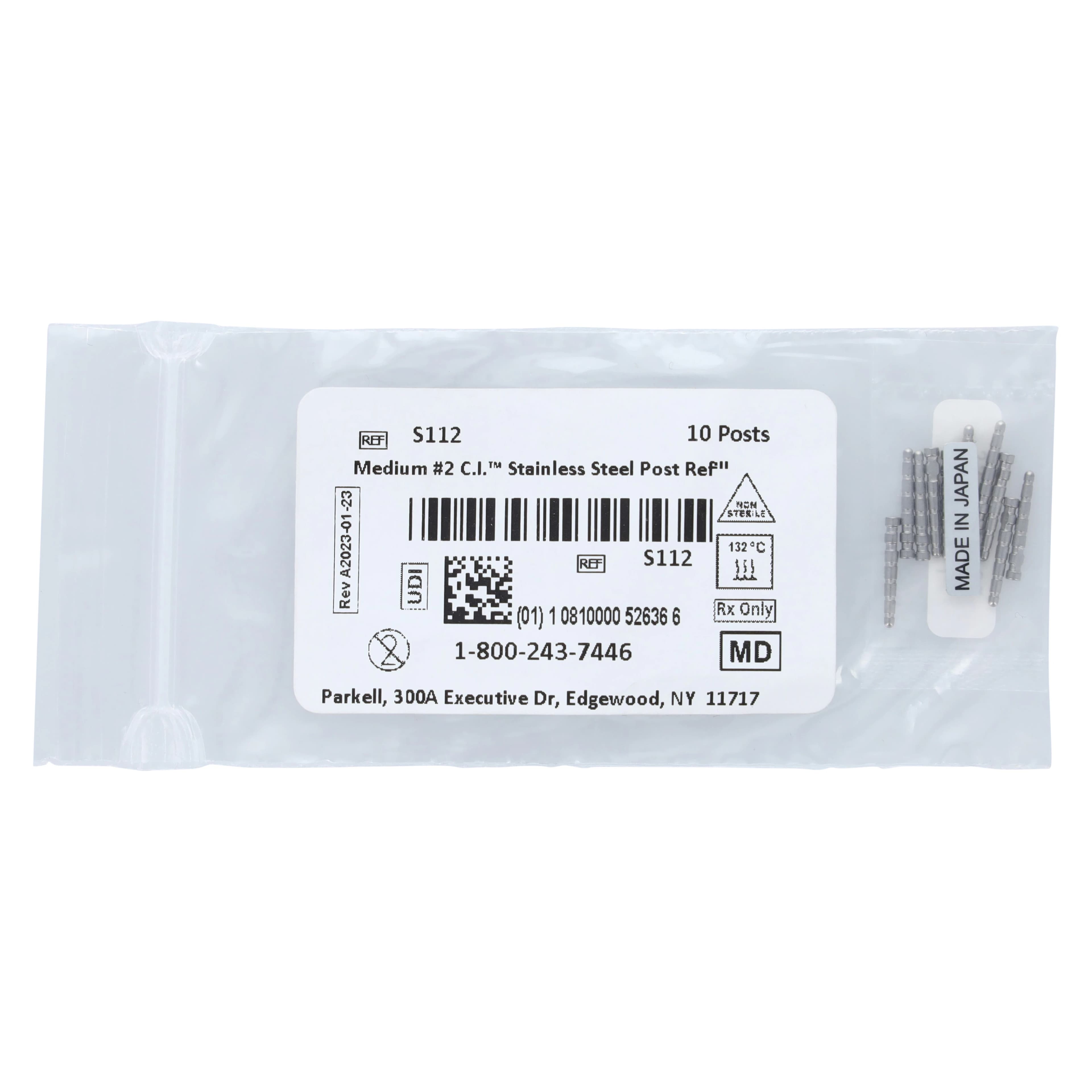 Parkell C-I Stainless Steel Temporary Post, #2 Medium, 10/Pkg, S112 thumbnail 3