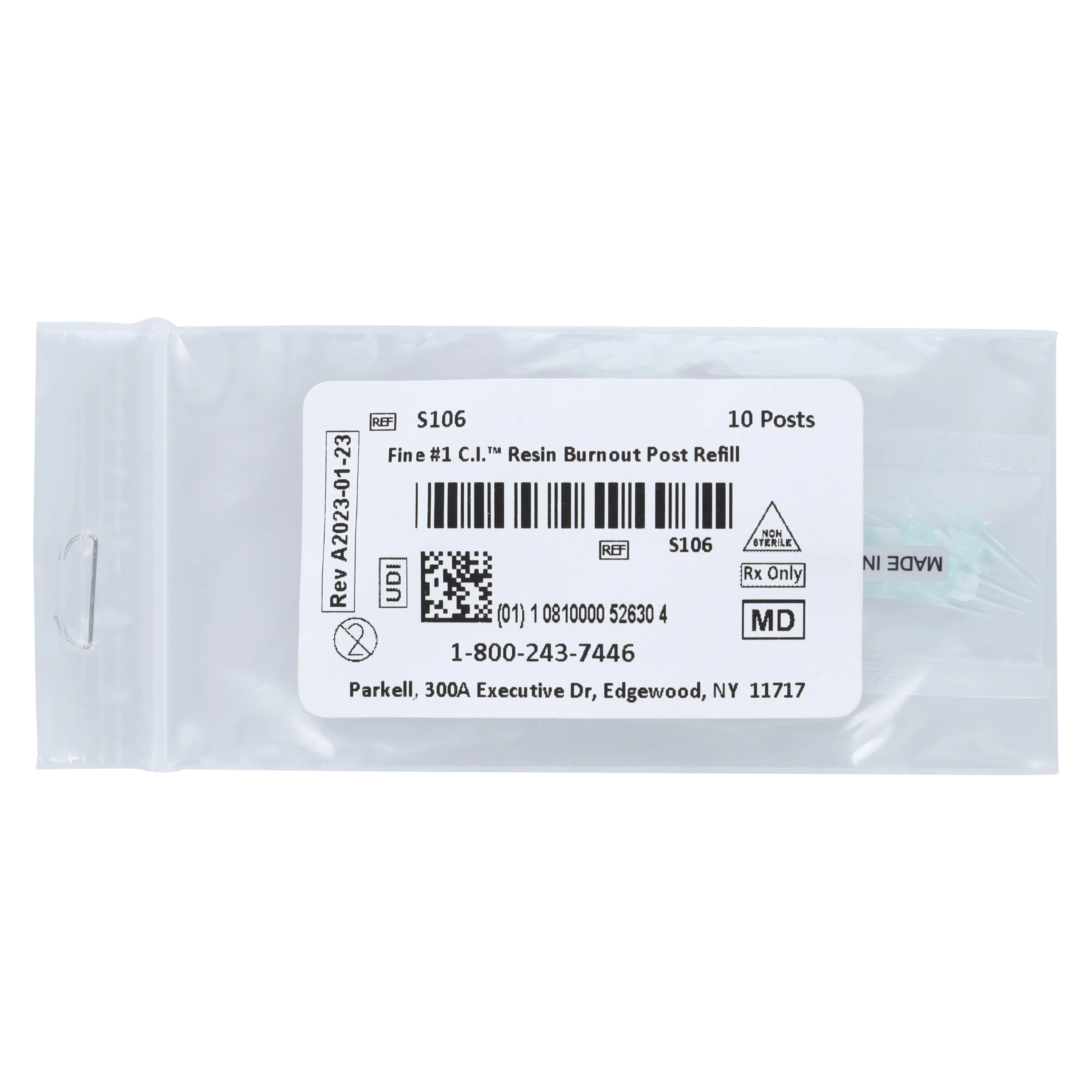 Parkell C-I Plastic Burn-Out Post Refills, #1 Fine, Blue, 10/Pk, S106 thumbnail 3