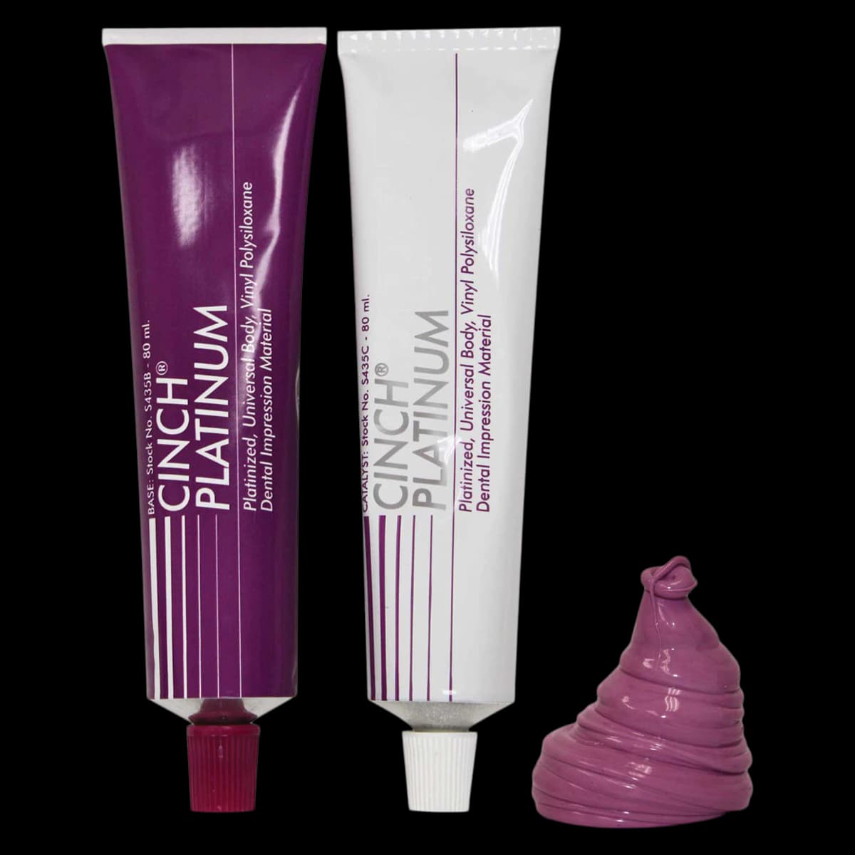 Cinch Platinum Medium Body Vinyl Polysiloxane Impression Material, Tube Set, 4-Minute Set, 4 x 80 mL, S435 - Cinch Platinum Medium Body, Tube Set, S435 - Image 1