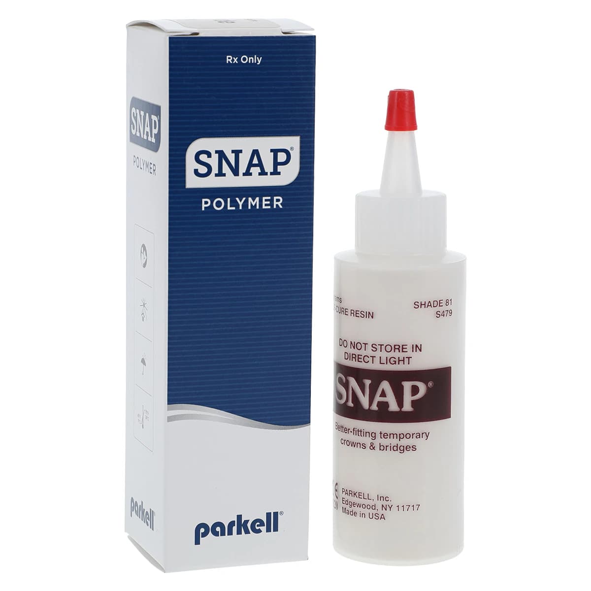 Snap Temporary Crown & Bridge Material, Self-Cure Acrylic Powder, Shade #81 (A3.5/B3), 40 g Bottle, S479 - Snap Temporary C&B Material, Polymer, Acrylic Powder, # 81, 40 g, A3.5/B3, 1/Pk, S479 - Image 1