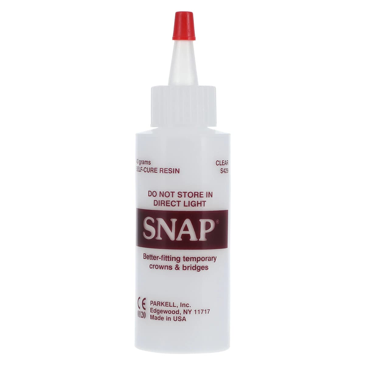 Parkell SNAP Temporary Crown & Bridge Material, Self-Cure Acrylic Powder, Clear Incisal, 40 g Bottle, S429 thumbnail 2