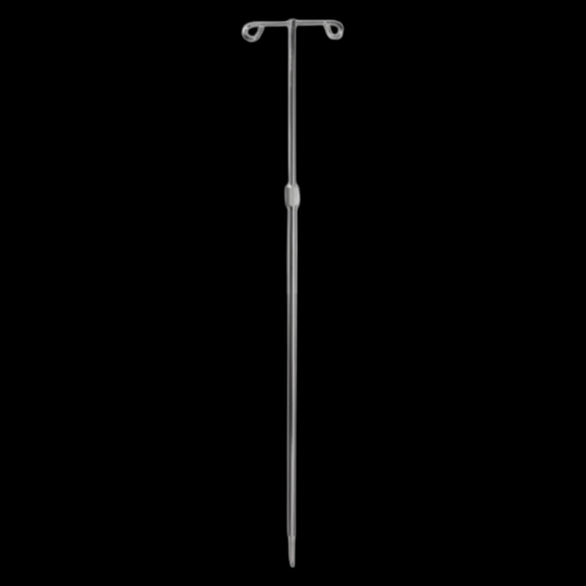 Lumex IV Pole, 2 Hook, 35-65" Adjustable Height, Bedside, Individually Packaged - I.v. Pole Bedside Ind.pkd - Image 1