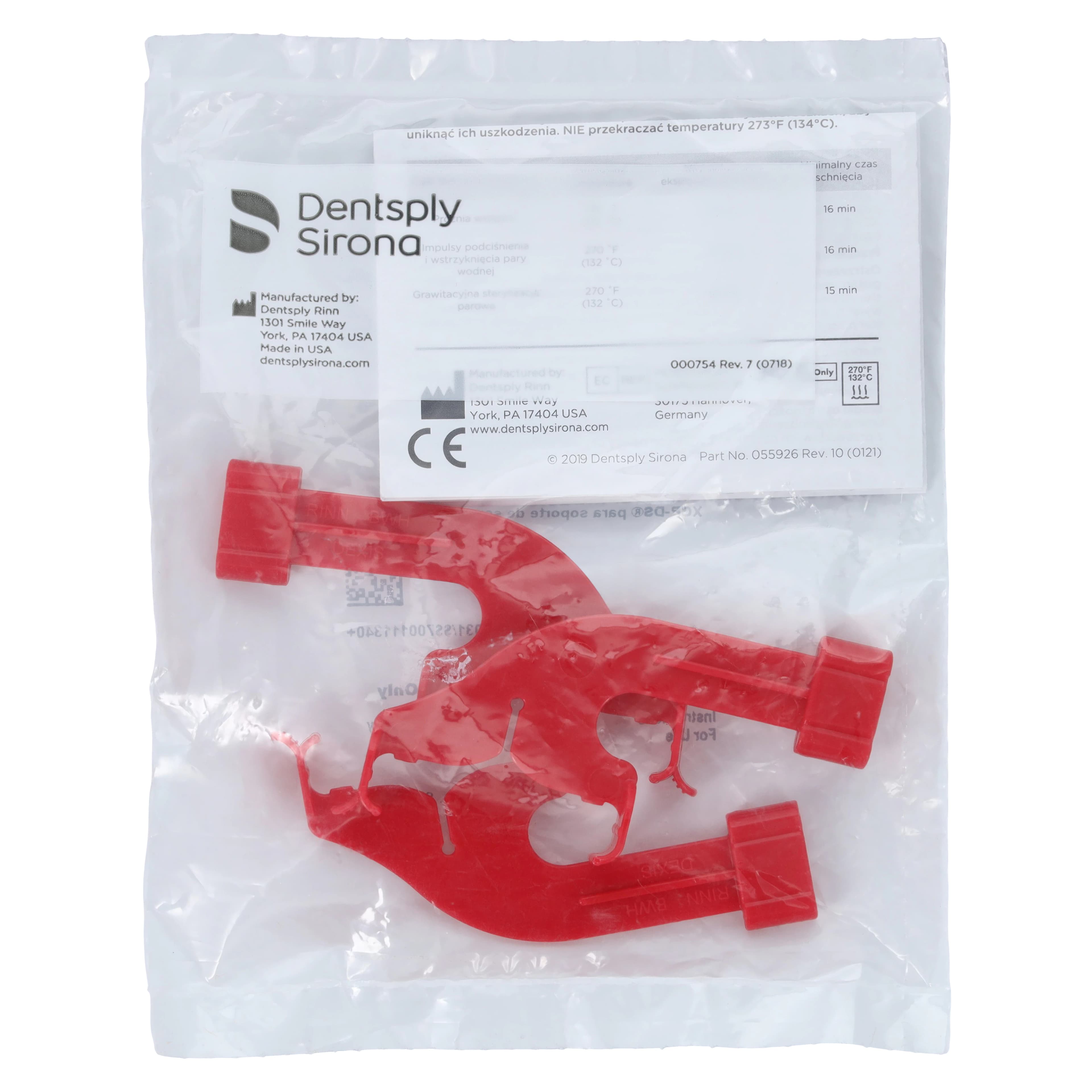 XCP-DS® Bitewing Sensor Holder for DEXIS PerfectSize and Platinum Digital Sensors, Horizontal, Red, #1.5/#2H, 3/Pkg, 552503 - XCP-DS® for DEXIS PerfectSize and Platinum Digital Sensors – Baskets for Dexis Digital Sensors, 3/Pkg - Horizontal Bitewing - Image 1