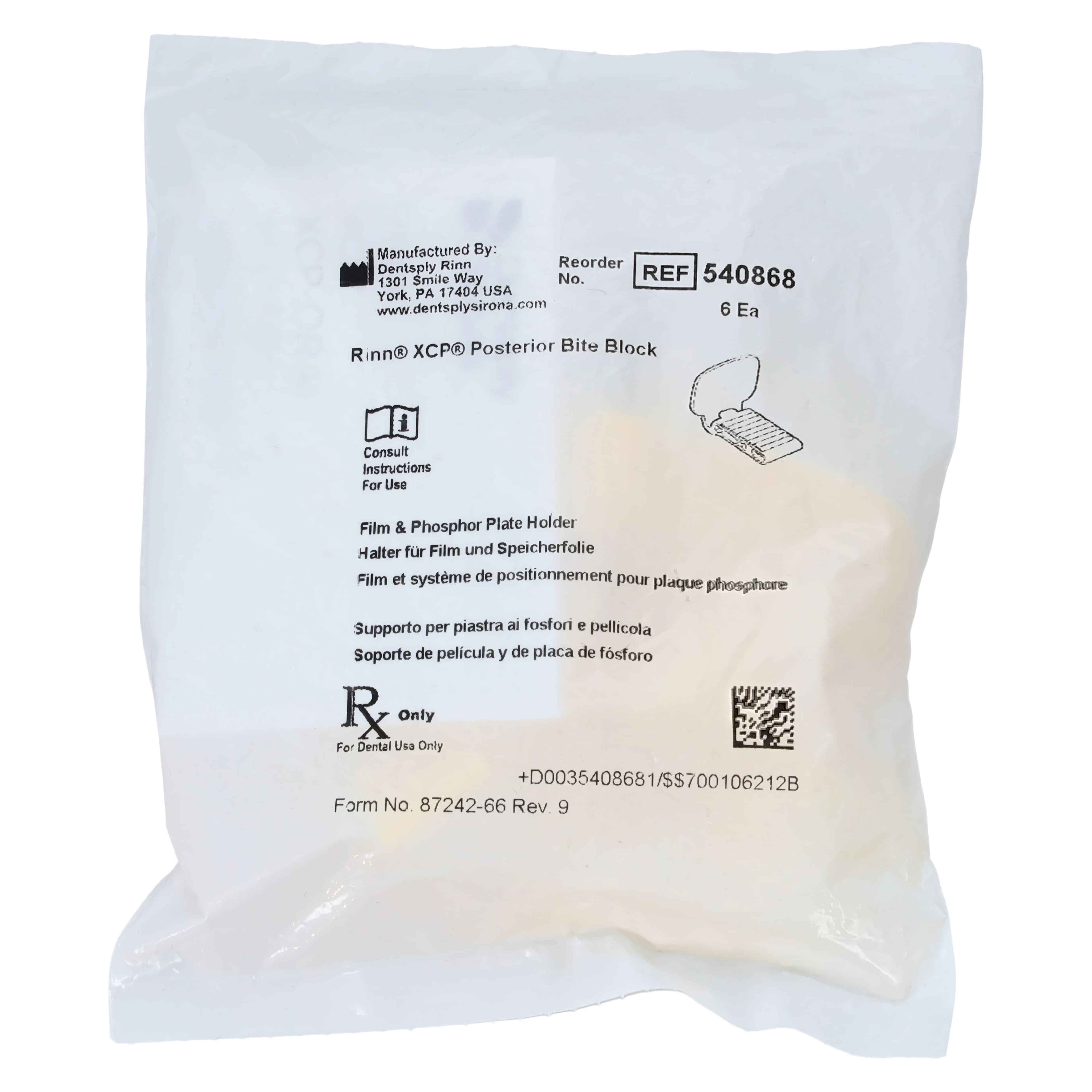 Rinn XCP Posterior Biteblock for Film/PSP, Yellow, 6/Pkg, 54-0868 thumbnail 2