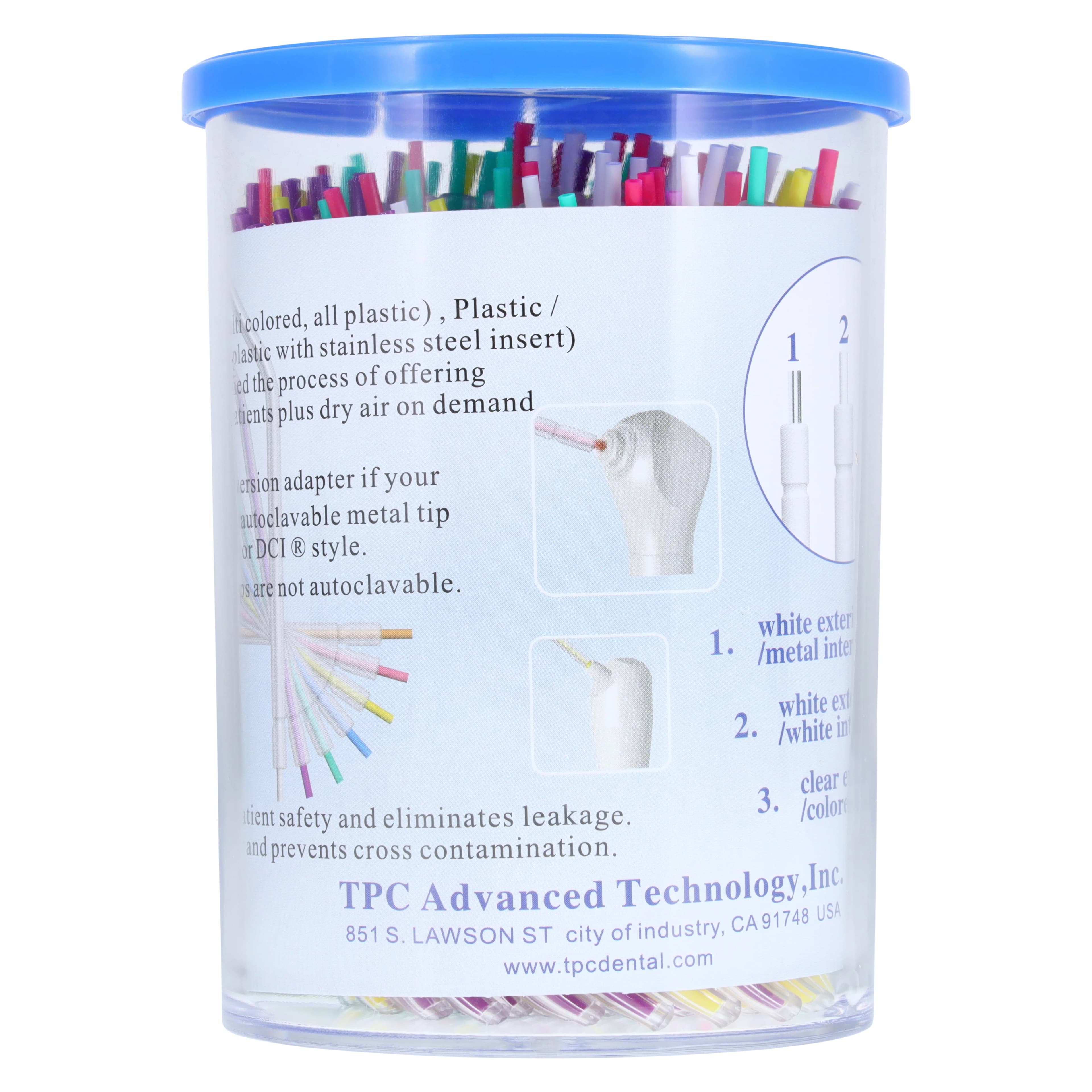 TPC Advanced Technology Rainbow Disposable Air/Water Syringe Tips, Assorted Colors, 250/Pkg, P7725 thumbnail 5