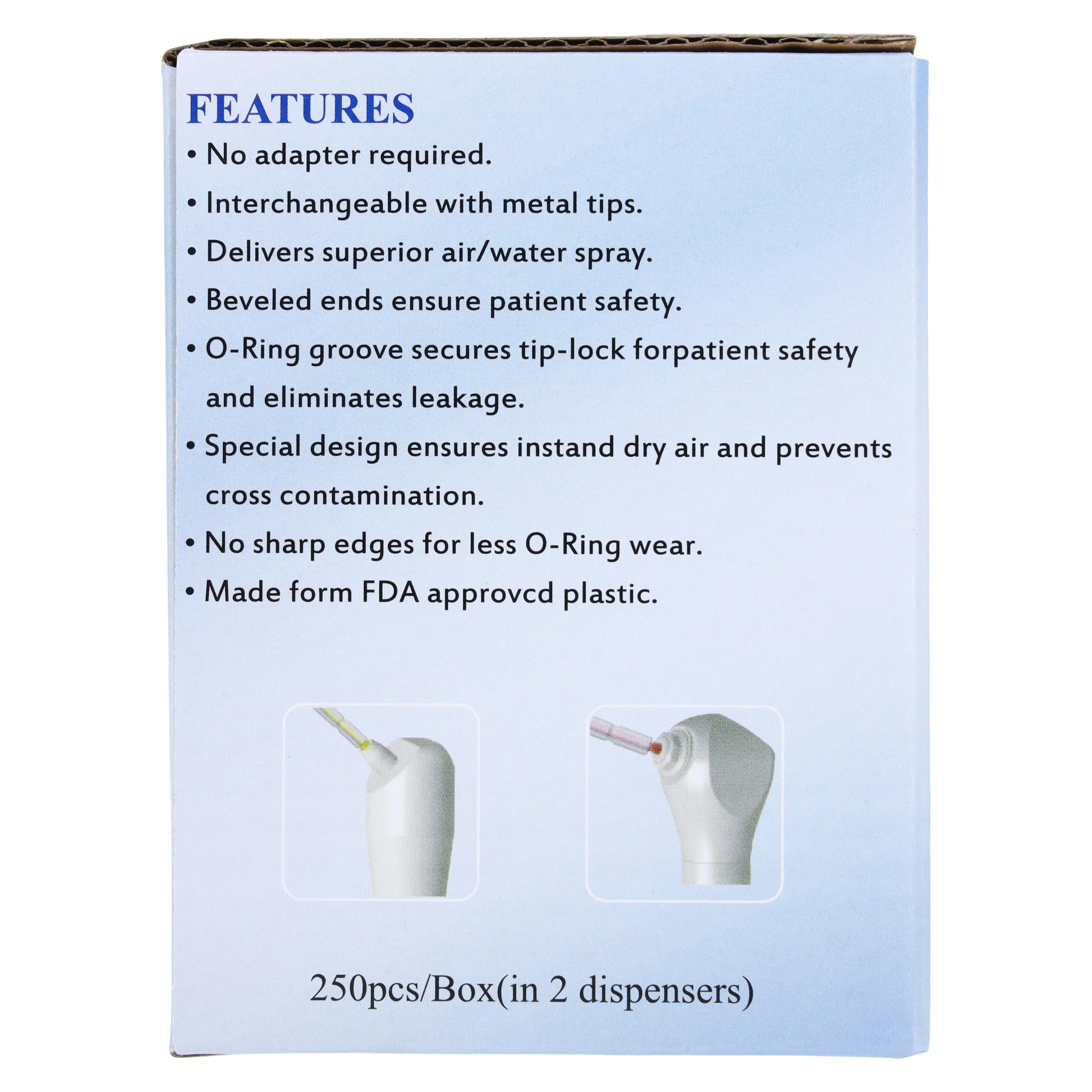 TPC Advanced Technology Rainbow Disposable Air/Water Syringe Tips, Assorted Colors, 250/Pkg, P7725 thumbnail 8