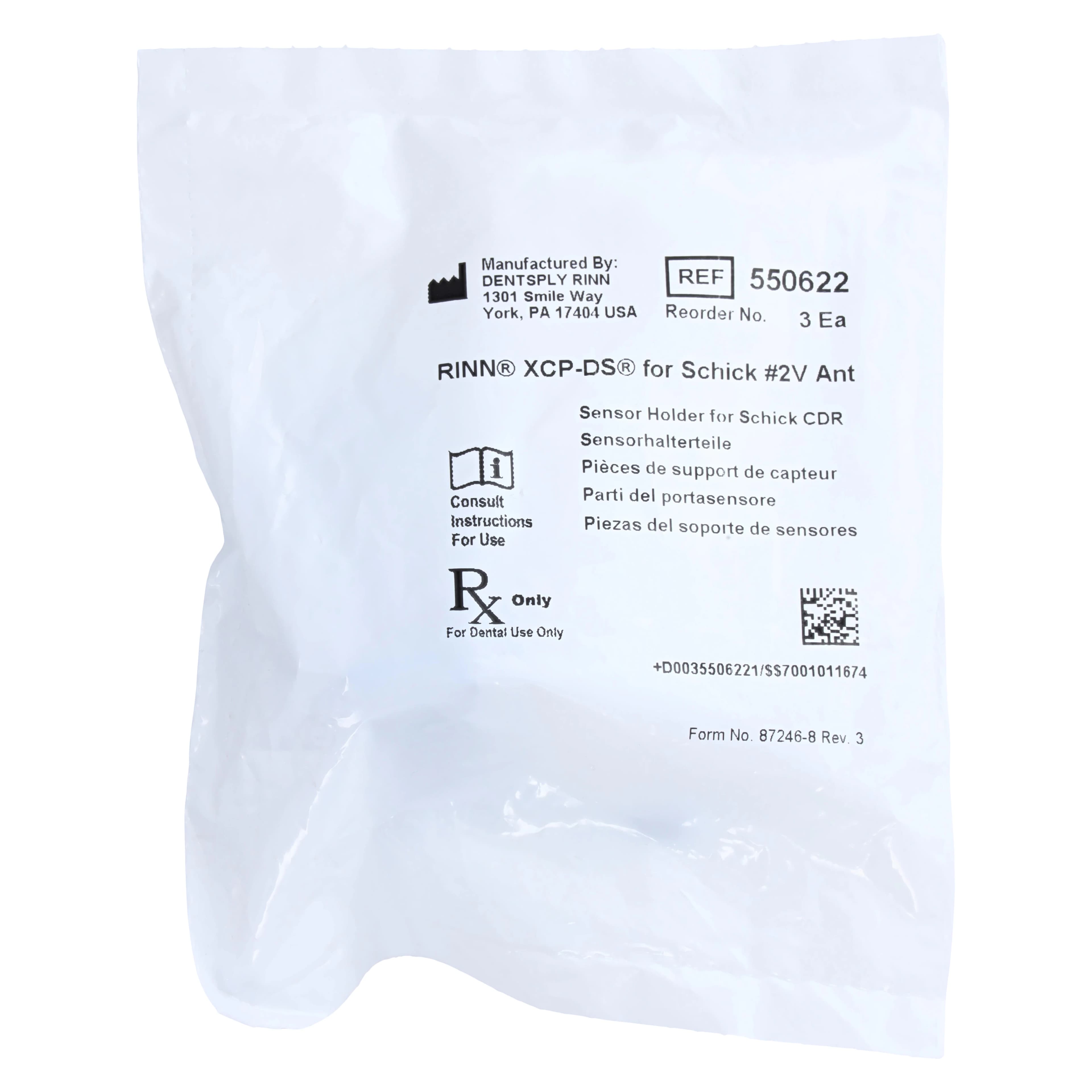 XCP-DS Anterior Biteblock for Schick CDR Digital Sensor, Blue, #2 Vertical, 3/Pack, 55-0622 thumbnail 2
