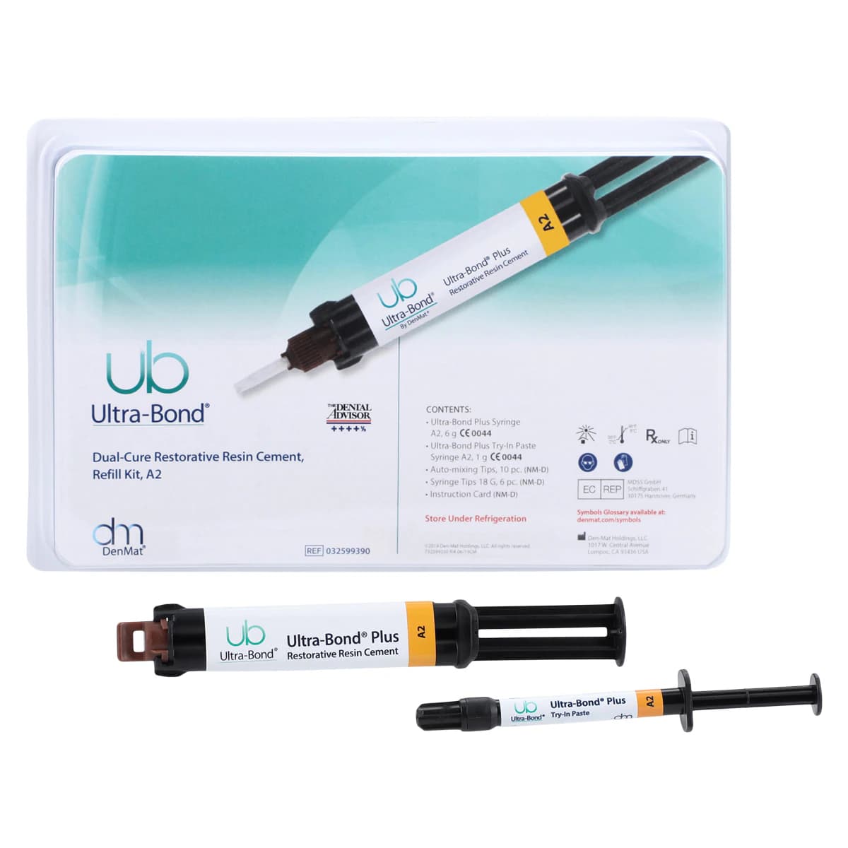 Ultra-Bond Plus Restorative Resin Cement A2 Refill Kit with Try-In Paste, 6g Syringe, 032599390 - Ultra Bond Plus A2 Refill Kit w/ Try-In Paste - Image 1