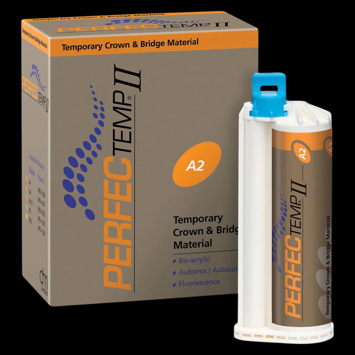 PERFECTemp II Temporary Crown & Bridge Material, Automix Cartridge, Shade A1, 50 mL, Refill Package (SPD1300) - PERFECTemp II Cartridge - Image 1