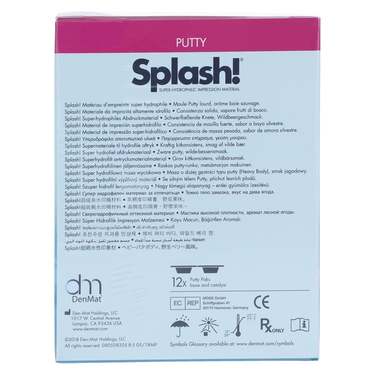 Splash! Putty Paks, Regular Set, Heavy Viscosity VPS Impression Material, 18 mL Paks (Base & Catalyst), Wild Berry Scent, Deep Purple, 12/Pack, SPD1219 thumbnail 3