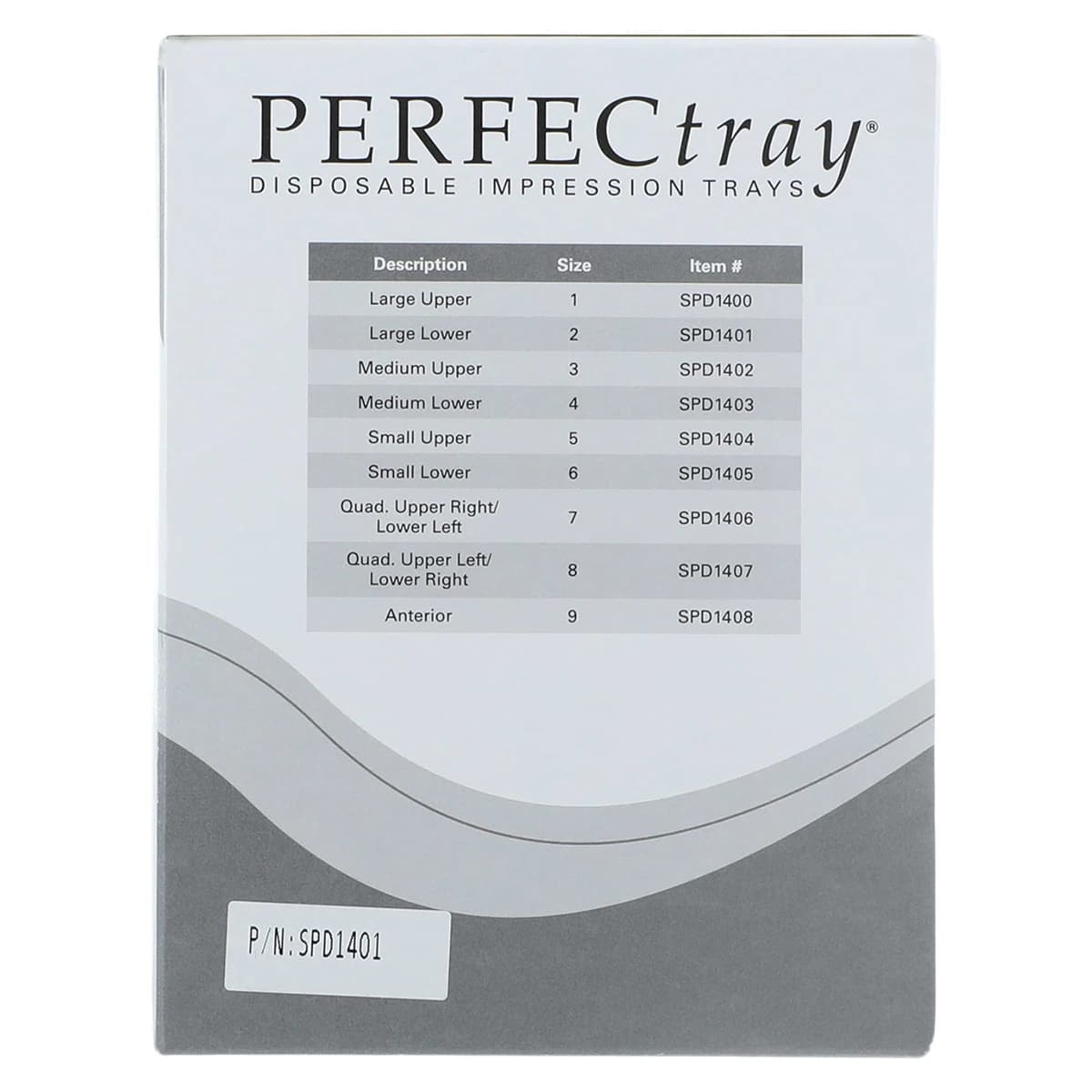 PERFECtray #2 Large Lower Full Arch Perforated Disposable Acrylic Impression Trays, Crystal Clear, 20/Box thumbnail 6