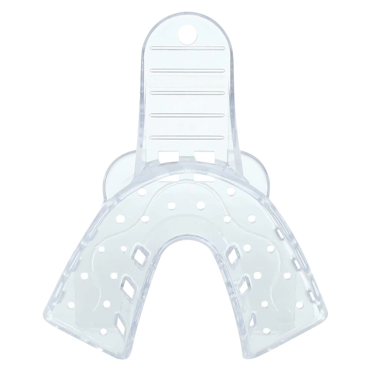 Perfectray #4 Full Arch Impression Tray, Lower, Medium, Perforated, Disposable, Crystal Clear, 20/Pk thumbnail 2