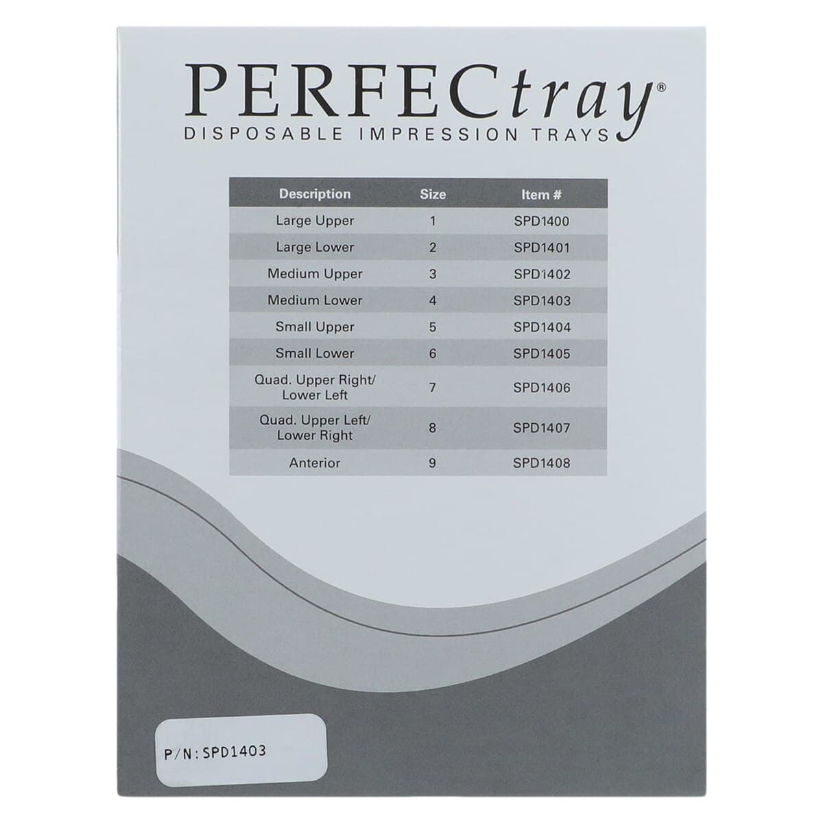 Perfectray #4 Full Arch Impression Tray, Lower, Medium, Perforated, Disposable, Crystal Clear, 20/Pk thumbnail 6