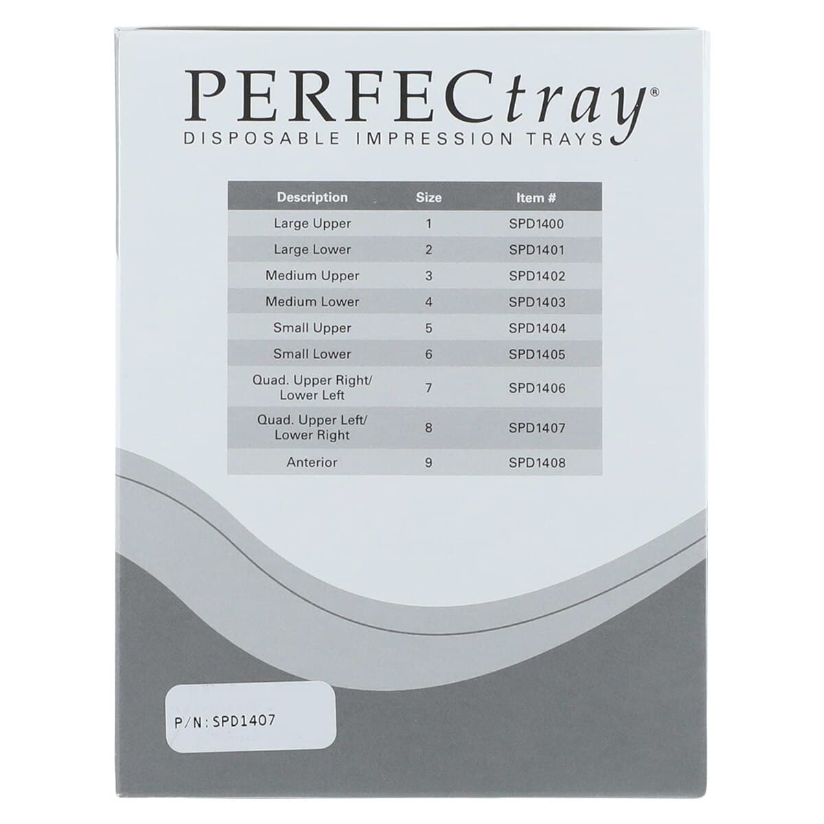 Perfectray Disposable Quadrant Impression Tray, #8 Upper Left / Lower Right, Crystal Clear, Perforated, 20/Package thumbnail 6