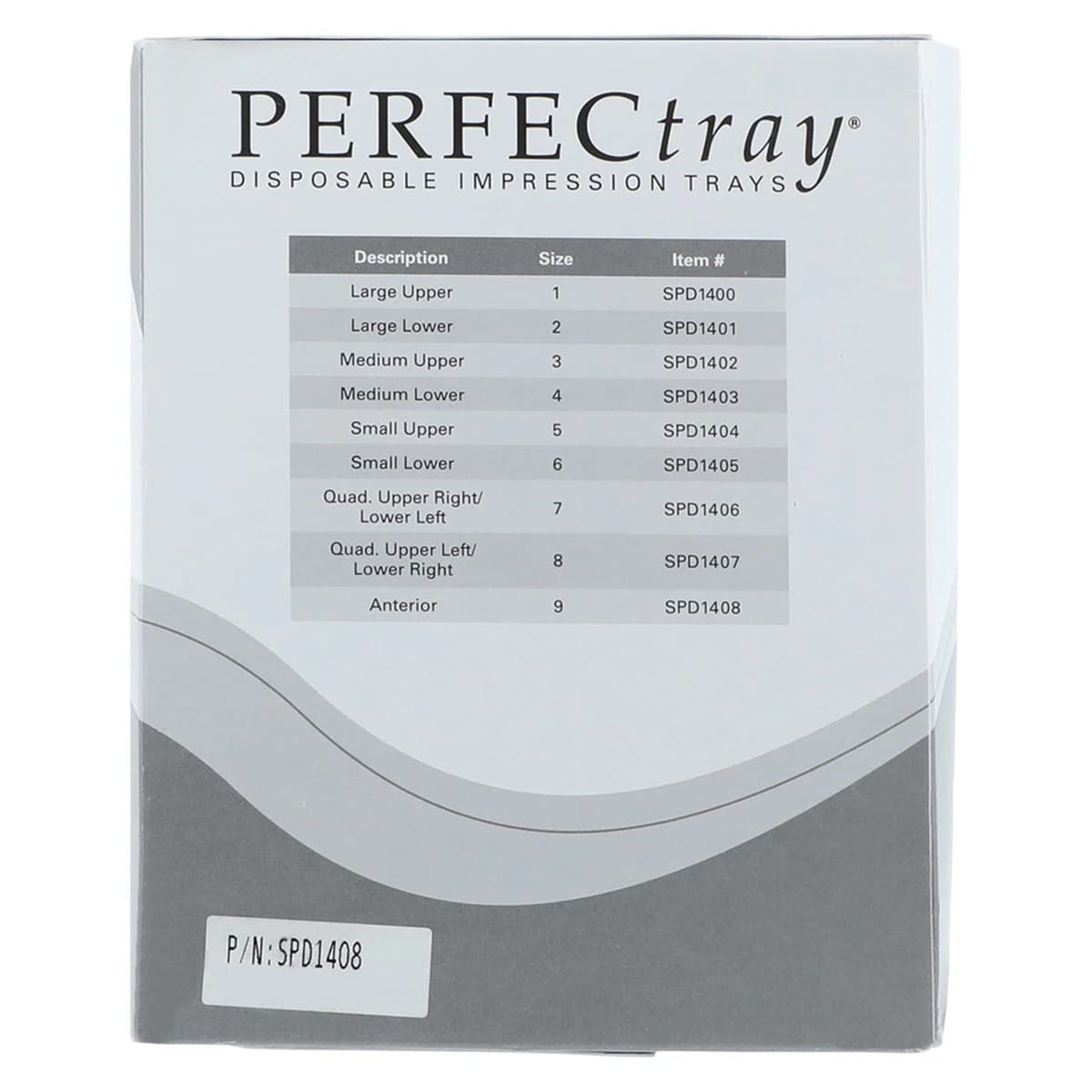 Perfectray Disposable Impression Tray, #9 Anterior, Perforated, Crystal Clear, Upper/Lower, 20/Pk thumbnail 6