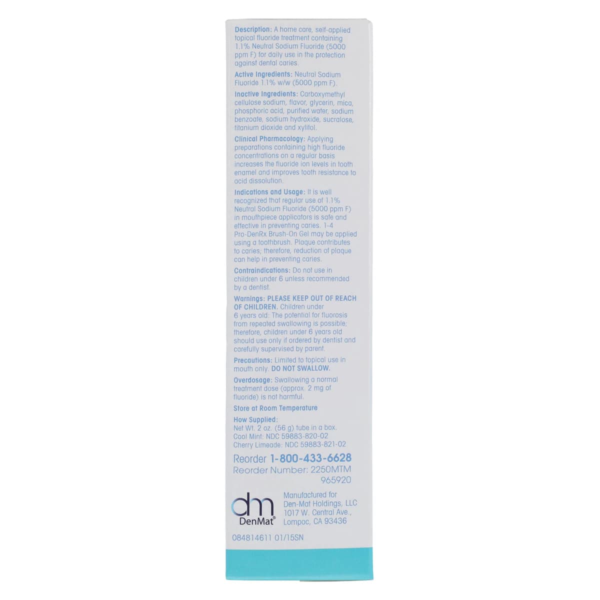 Pro-DenRx 1.1% Neutral Sodium Fluoride Plus Gel, Mint, 2 oz Bottle thumbnail 5