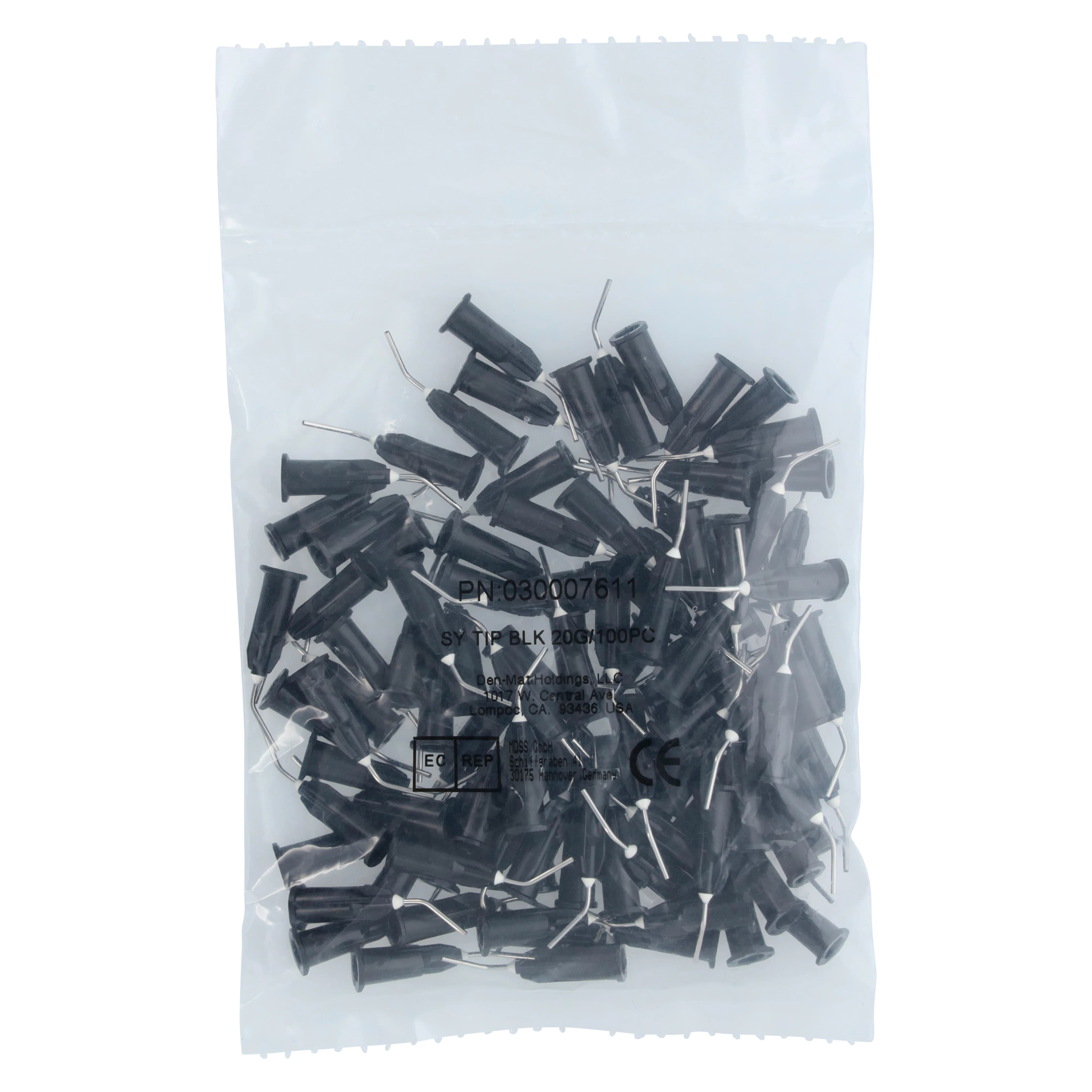 DenMat Virtuoso Black Syringe Tips, 20 Gauge, 100/Pkg, 030007611 thumbnail 2