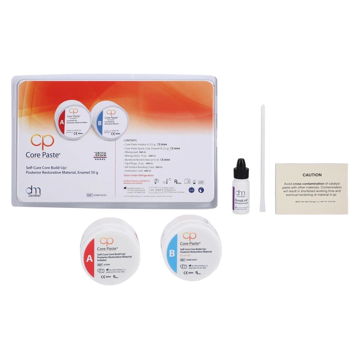 DenMat Core Paste Jars Enamel Quick Set with Fluoride Self-Cure Kit, 50g, 030616325 - Core Paste Jars Enamel Quick Set with Fluoride Self-Cure Kit - Image 1
