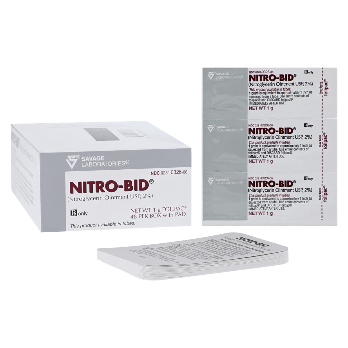 Nitro-Bid Topical Ointment 2%, 1 g Foilpacs, 48/Package thumbnail 2