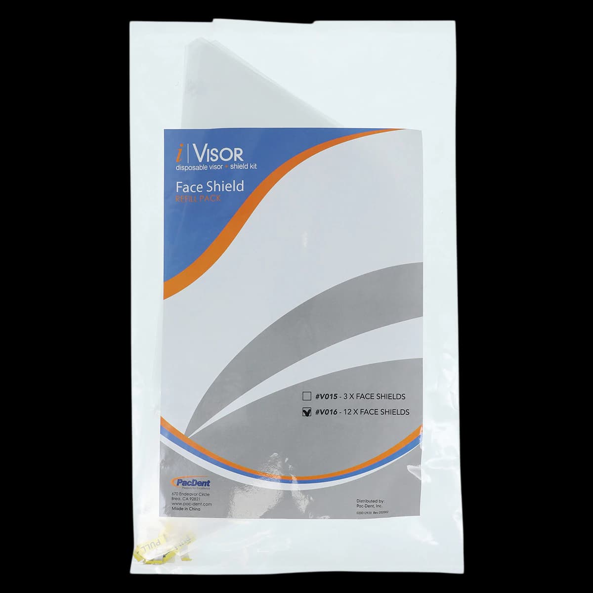 iVisor Replacement Face Shields, Anti-Fog, Clear, 12/Pk, V016 - iVisor Replacement Face Shields, 12/Pk, V016 - Image 1