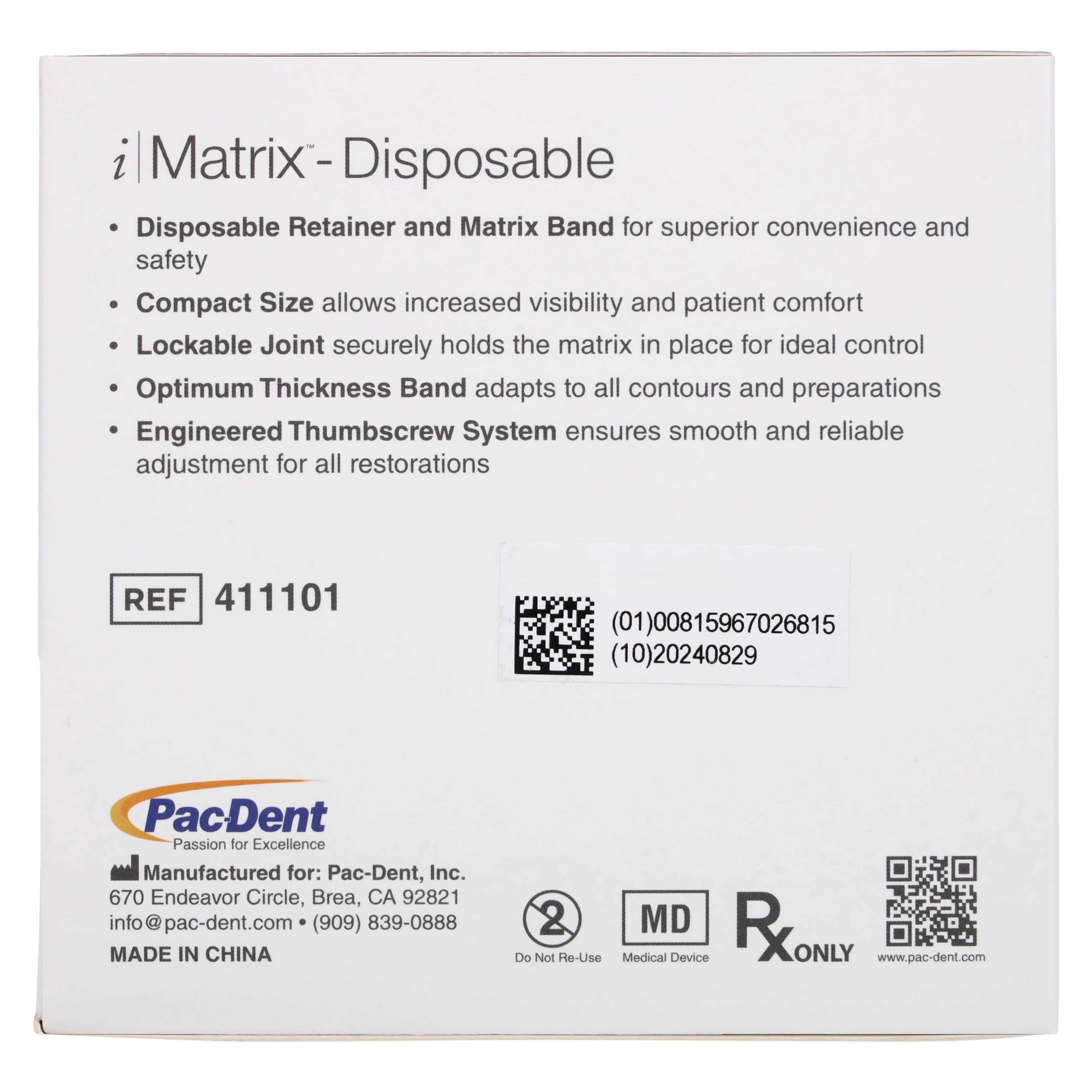 iMatrix™ Disposable Matrix Bands, 6mm Wide, Universal Shape, Stainless Steel, Blue, 50/Box, 411101 thumbnail 4
