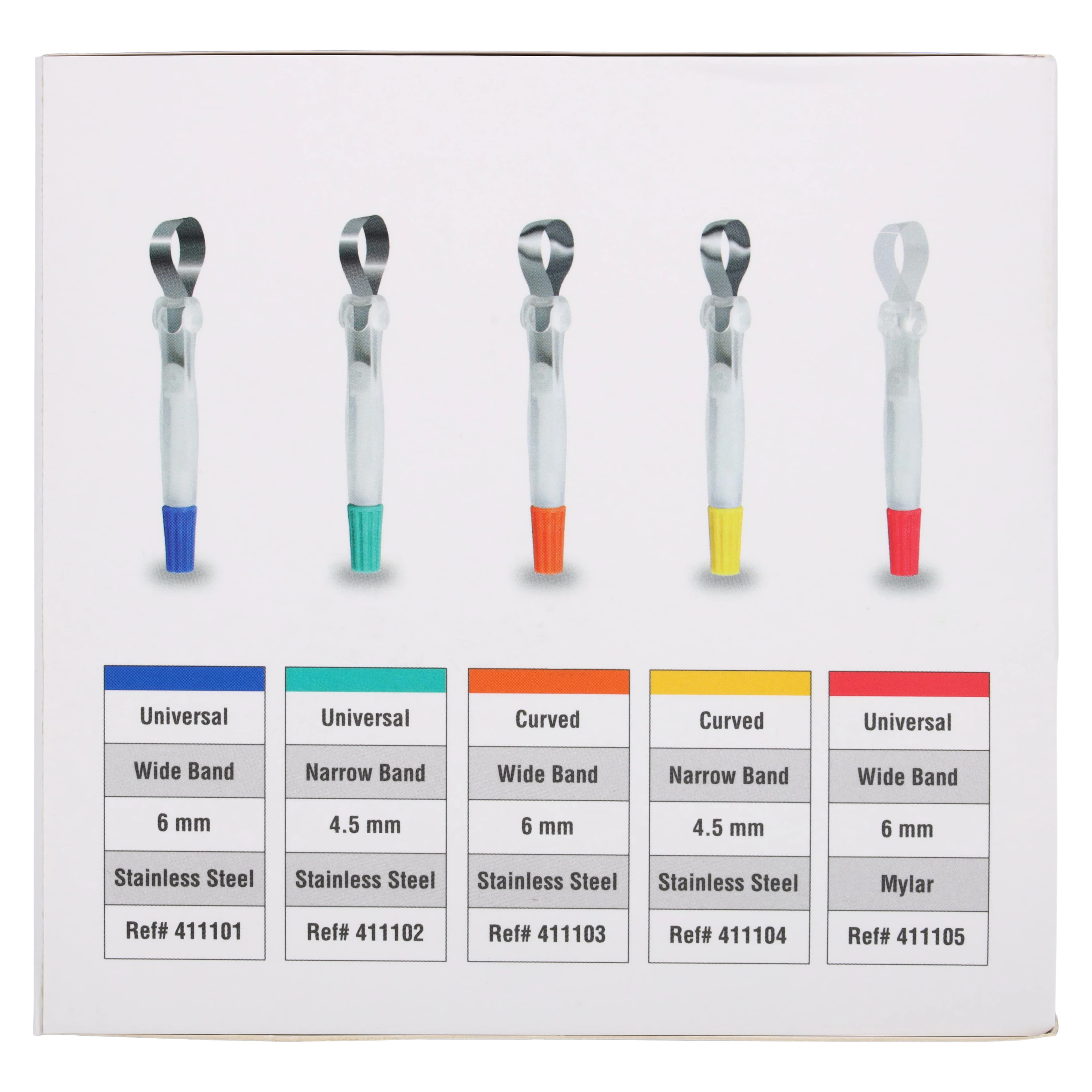 iMatrix™ Disposable Matrix Bands, 6mm Wide, Universal Shape, Stainless Steel, Blue, 50/Box, 411101 thumbnail 5