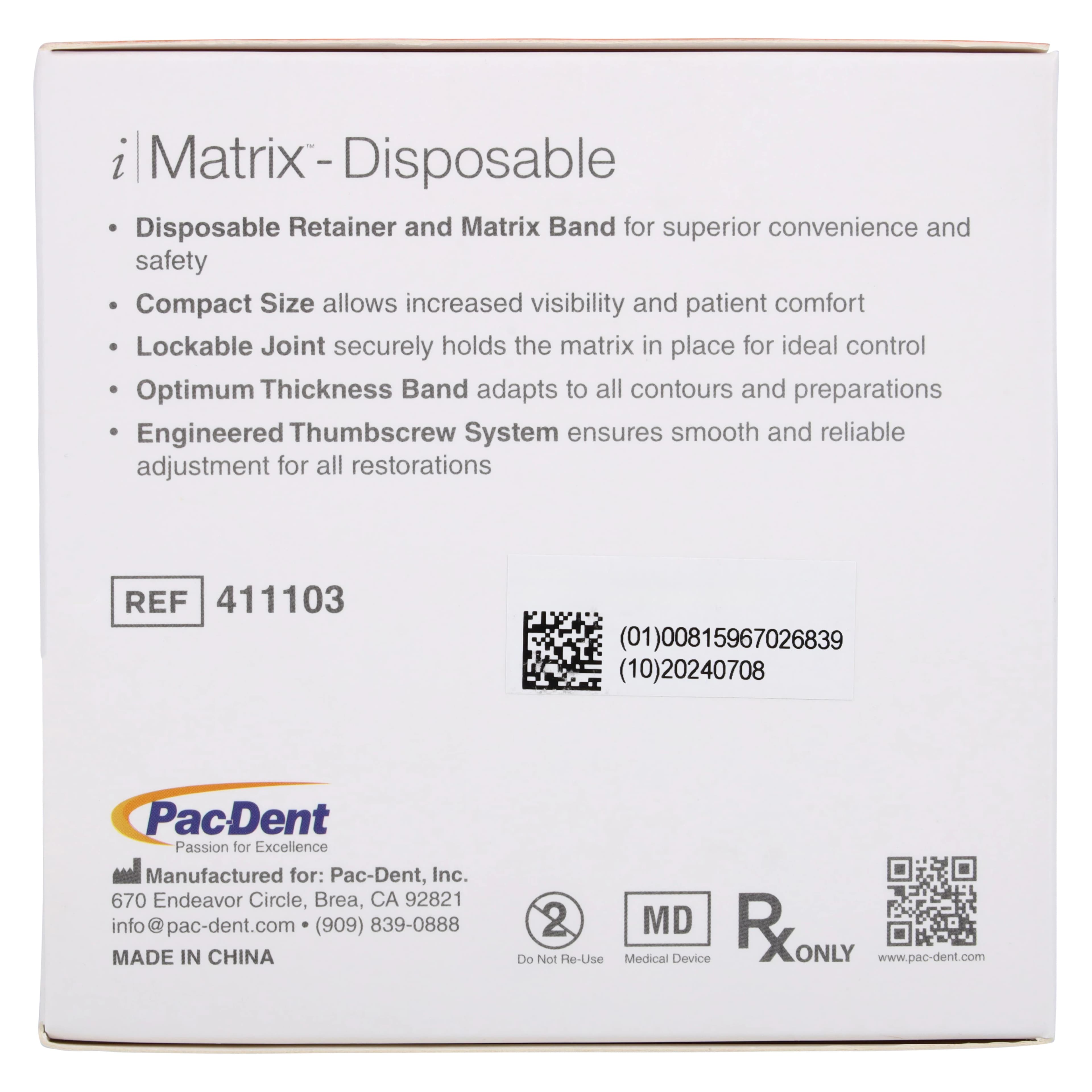 iMatrix™ Disposable Matrix Bands, 6mm Wide Curved Shape, Stainless Steel, Orange, 50/Box, 411103 thumbnail 4